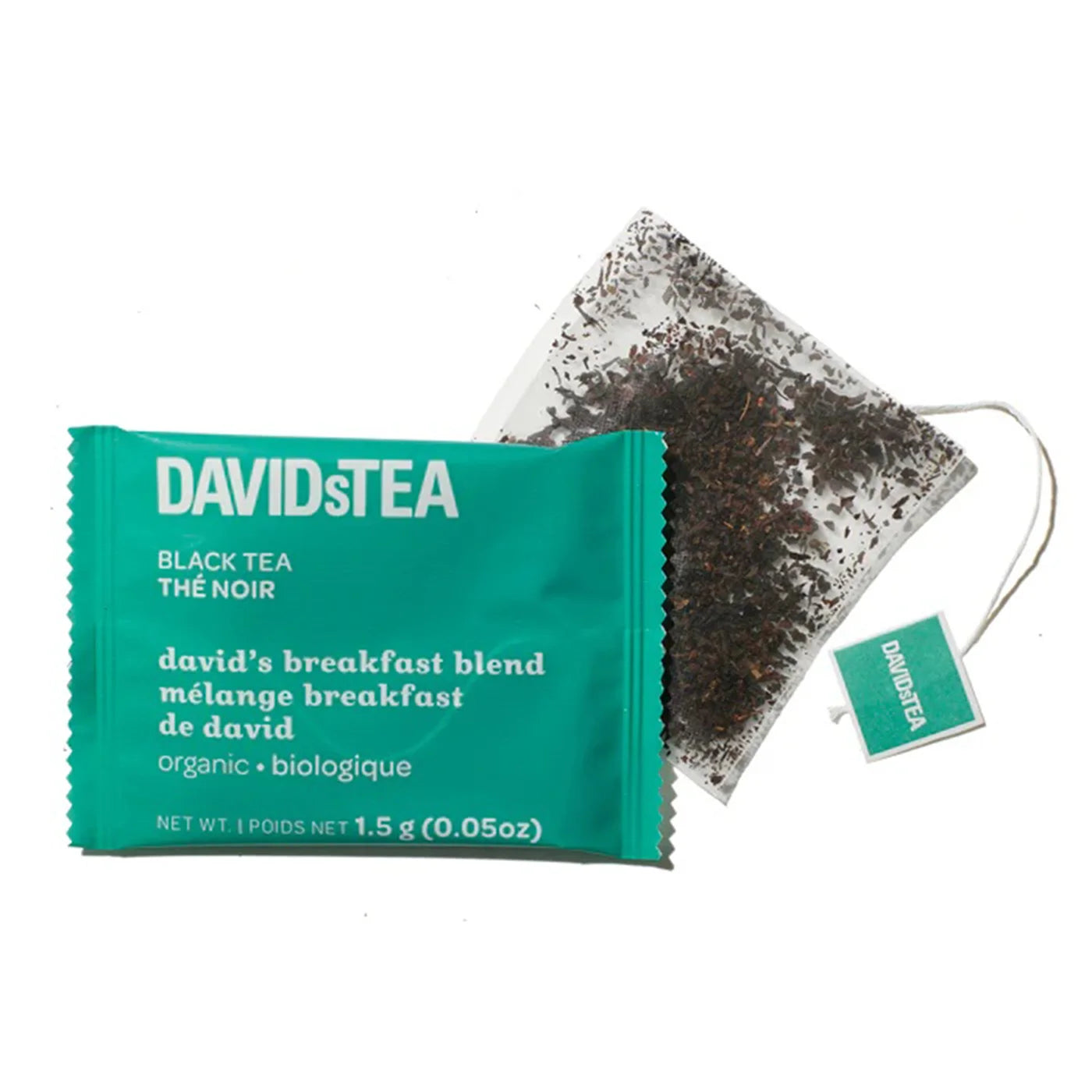 Organic Breakfast Blend Tea Bags by David's Tea | 12 Pack | Caffeinated Black Tea for Morning Energy & Focus | Perfect for Home, Office, or Travel