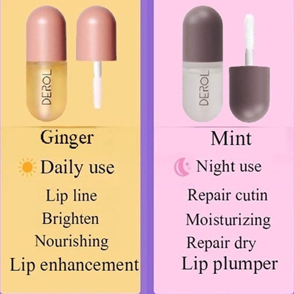 DERROL Lip Plumper by Vafee - Natural Lip Enhancer Serum for Fuller Lips, Hydrating Lip Care Treatment with Collagen Boost, Reduces Fine Lines & Wrinkles, 5.5ml (Day & Night Use) - Perfect for Date Night, Special Events & Daily Lip Care Routine