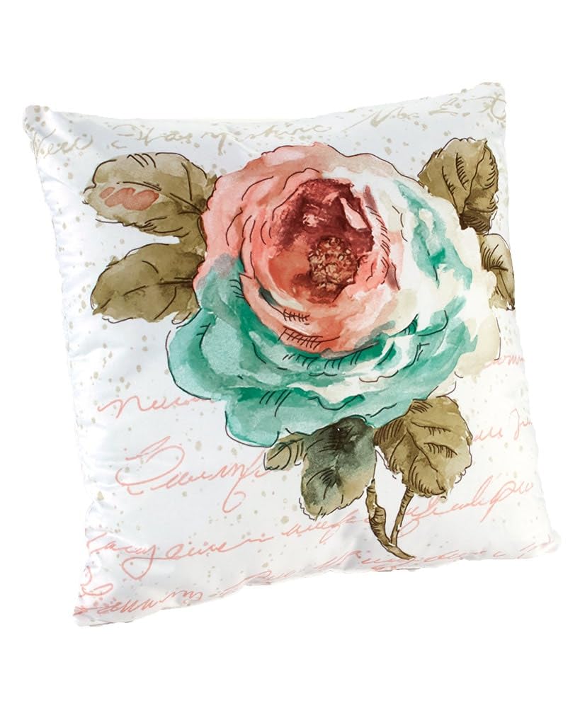 Rose Garden Throw Pillow - Vintage Floral Decorative Accent Pillow with Colorful Print for Living Room, Bedroom & Sofa Decor