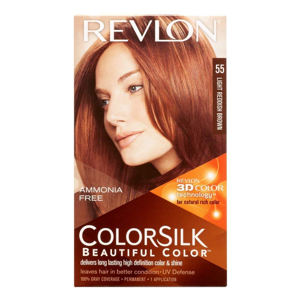 Revlon Colorsilk Permanent Haircolor - Light Reddish Brown (55/5RB) 5 Pack | Ammonia-Free Hair Dye for Natural-Looking Highlights | Perfect for At-Home Hair Coloring & Touch-Ups