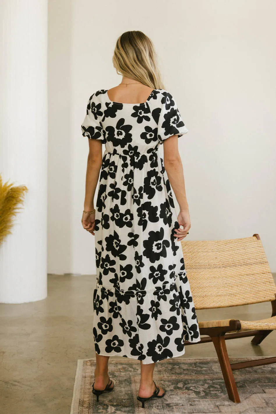 Leanne Floral Midi Dress for Women - Elegant Summer Casual Dress with Floral Print | Perfect for Beach Vacations, Date Nights & Garden Parties (Final Sale)