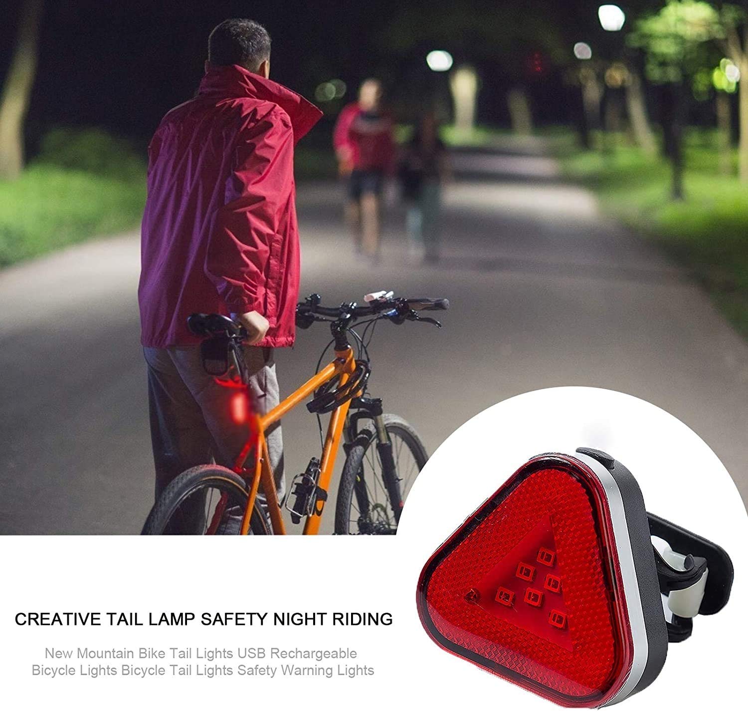 USB Rechargeable Waterproof Bike Tail Light - Ultra Bright Bicycle Safety Brake Rear Light for Road & Mountain Bikes | Easy Installation for Night Cycling & Commuting