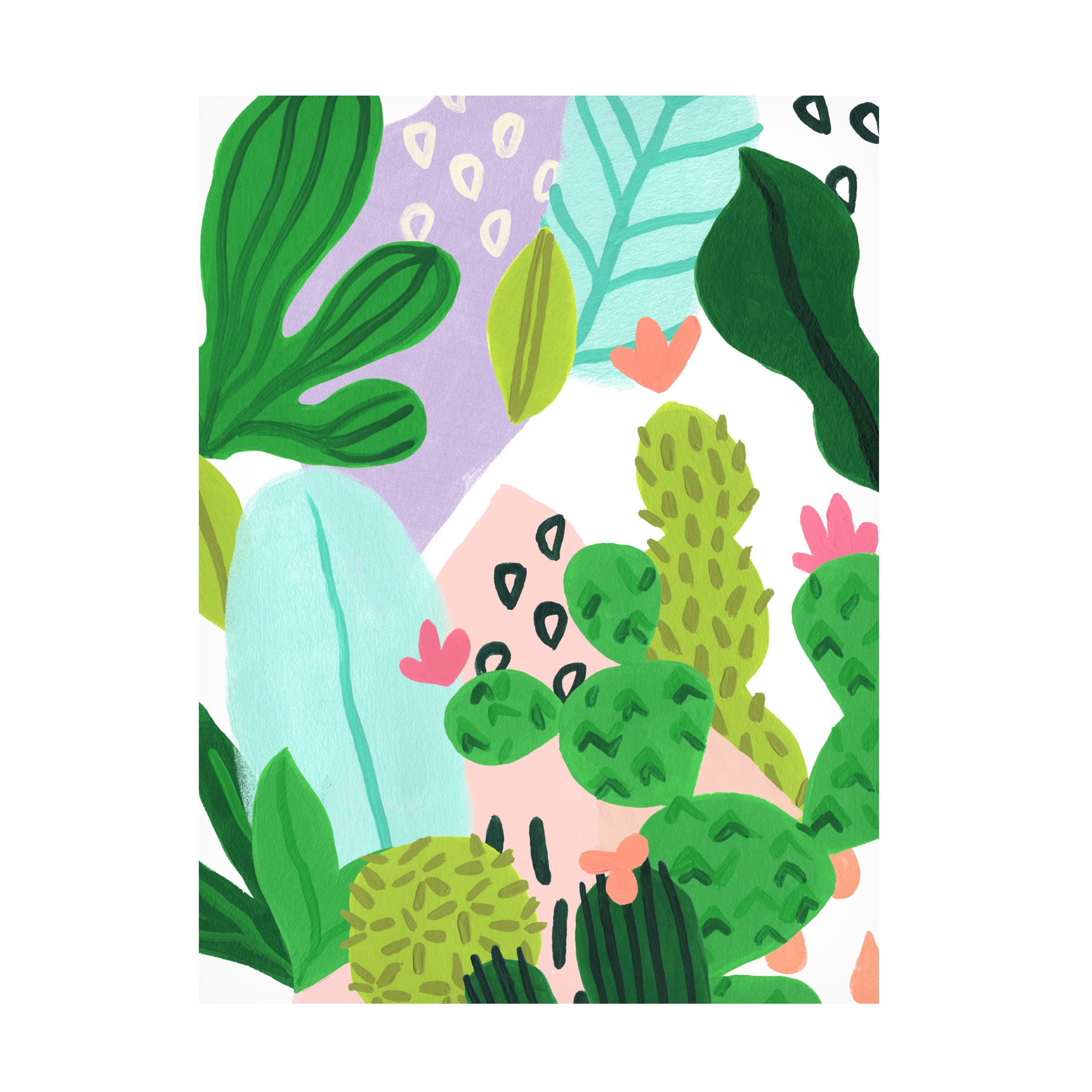 Trademark Fine Art 'Party Plants IV' Canvas Wall Art by June Erica Vess - Vibrant Botanical Painting for Living Room, Bedroom & Office Decor