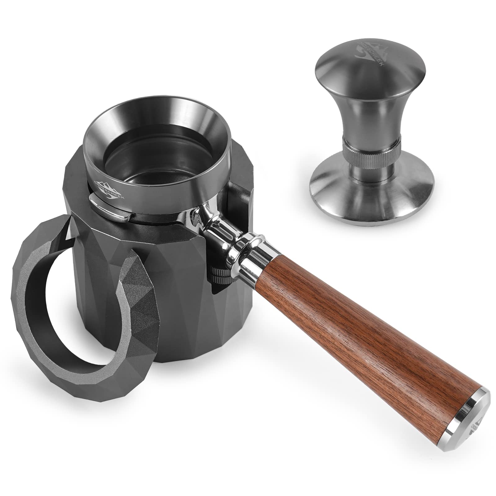 CrossCreek 58mm Espresso Portafilter Set with Dosing Funnel, Holder & Tamper - Professional Barista Tools for Home & Commercial Coffee Machines