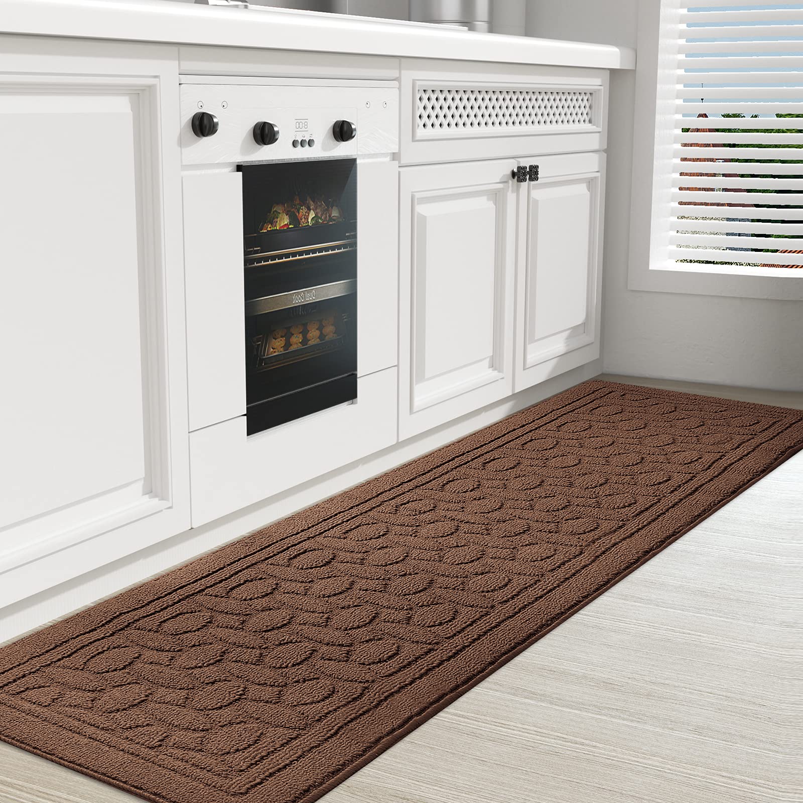 Non-Slip Brown Kitchen Runner Rug 18