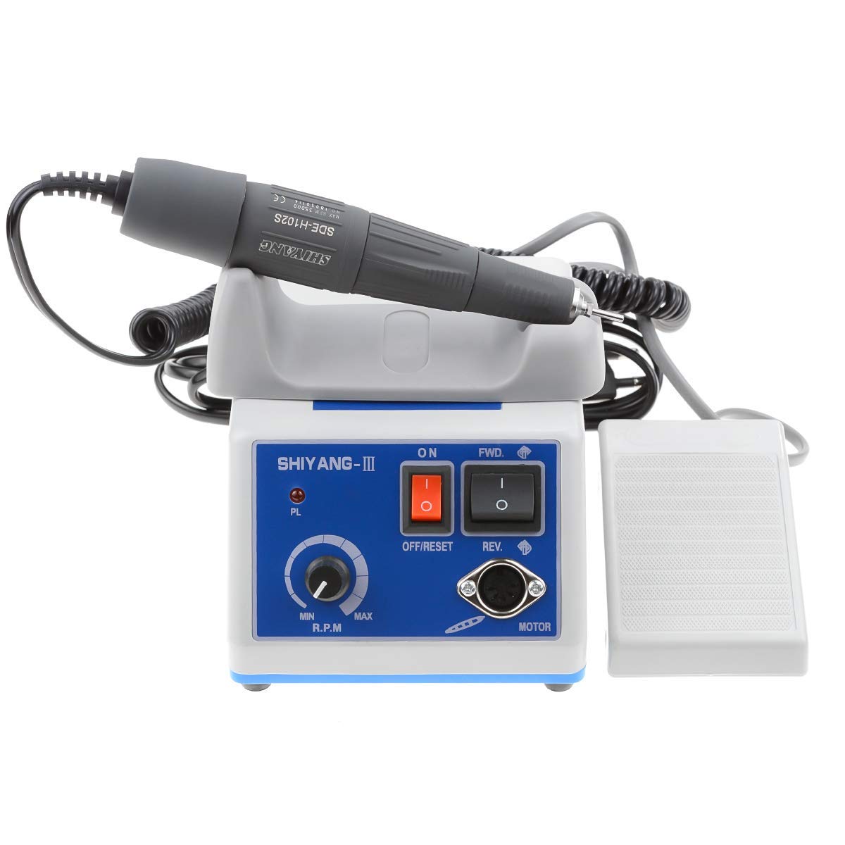 SHIYANG-III 110V Foot Pedal Control Micro Motor Drill Machine for Marathon Use - Perfect for Jewelry Making, Watch Repair & Precision Drilling