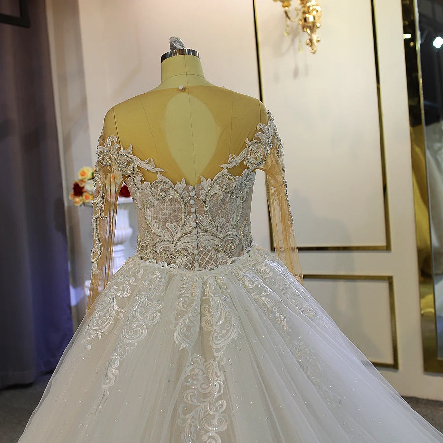 Elegant Mermaid Wedding Gown with Detachable Train & Long Sleeves - Perfect for Beach, Church, and Formal Wedding Ceremonies