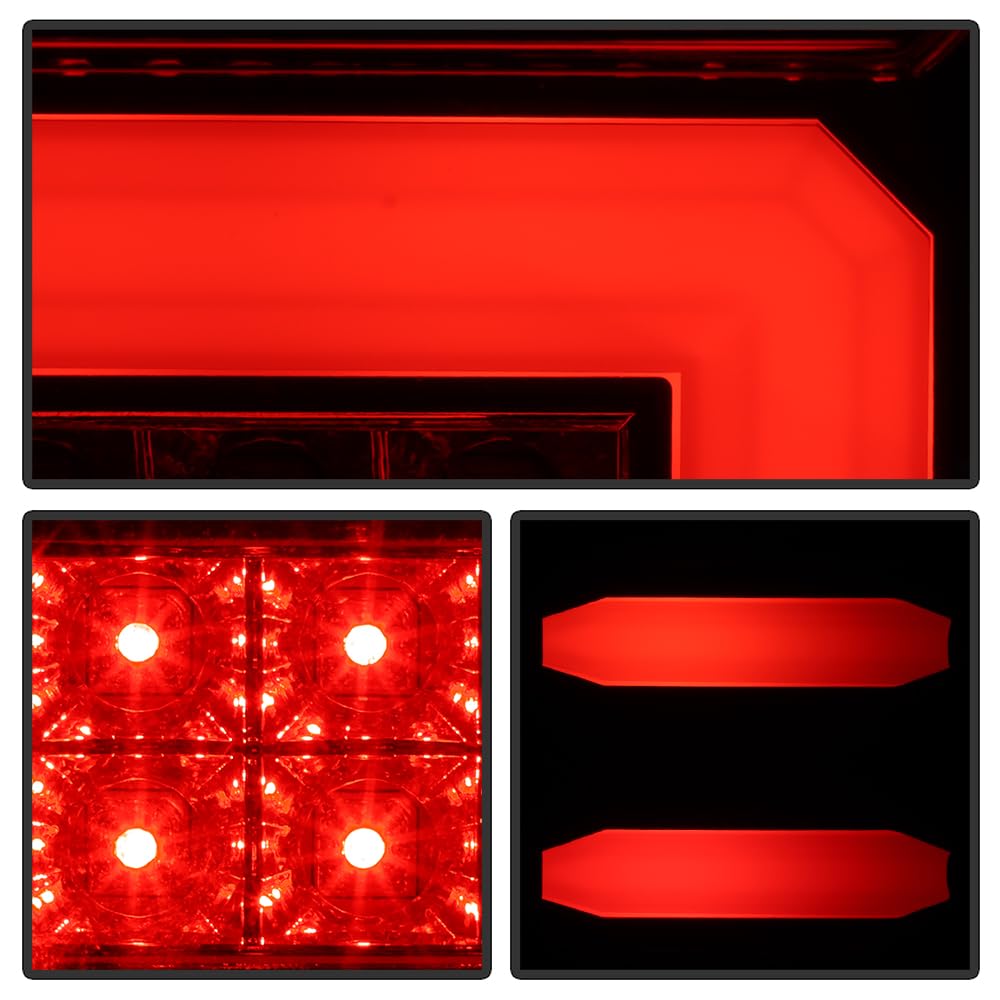 ACANII Black Smoke LED Tail Lights for 2014-2018 Chevy Silverado 1500 - Pair of Left & Right LED Light Tubes (Cyber Black) - Upgrade Your Truck's Style & Night Visibility