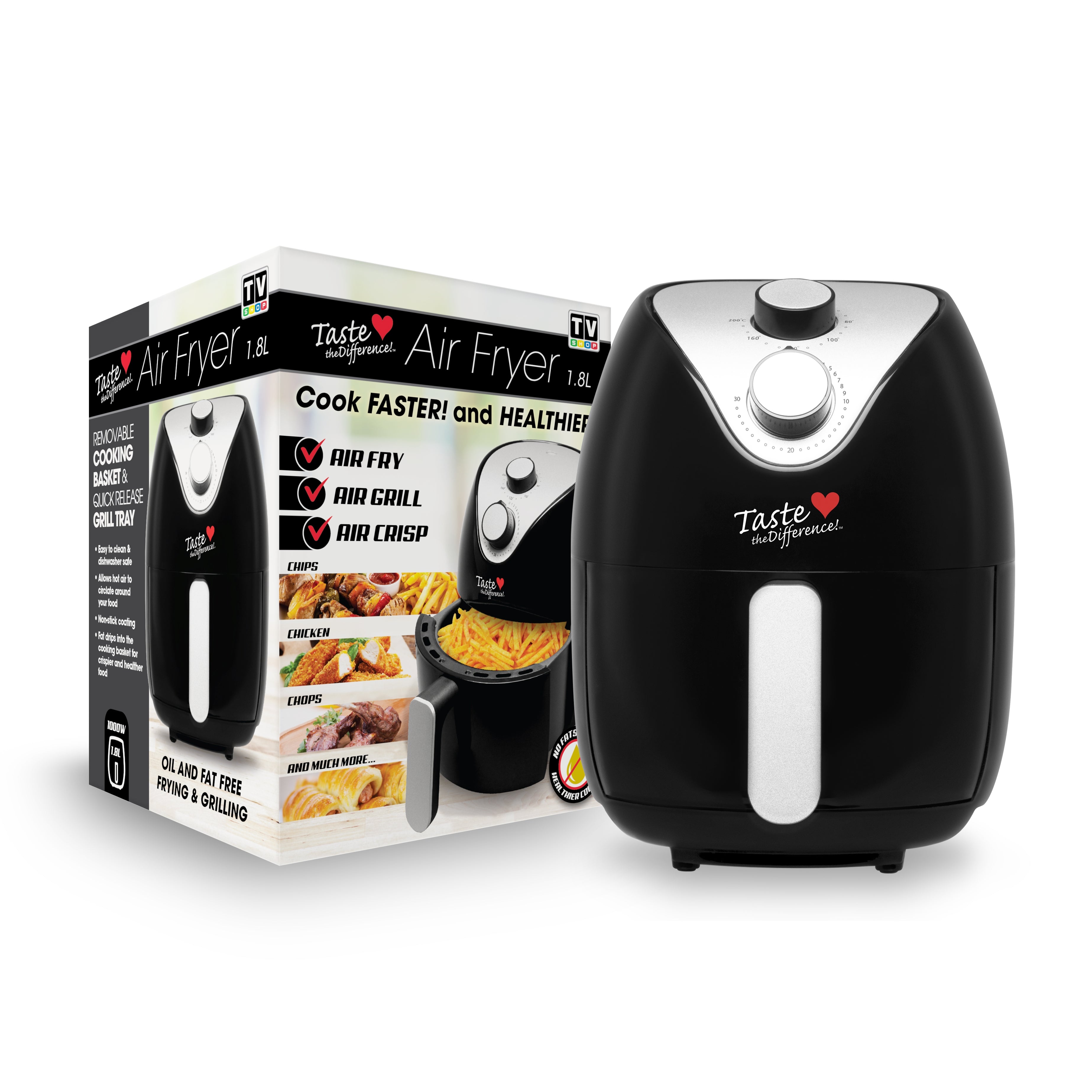 1.8L Air Fryer for Healthy Cooking - Crispy & Oil-Free Meals - Perfect for Small Kitchens, Dorms & Quick Snacks