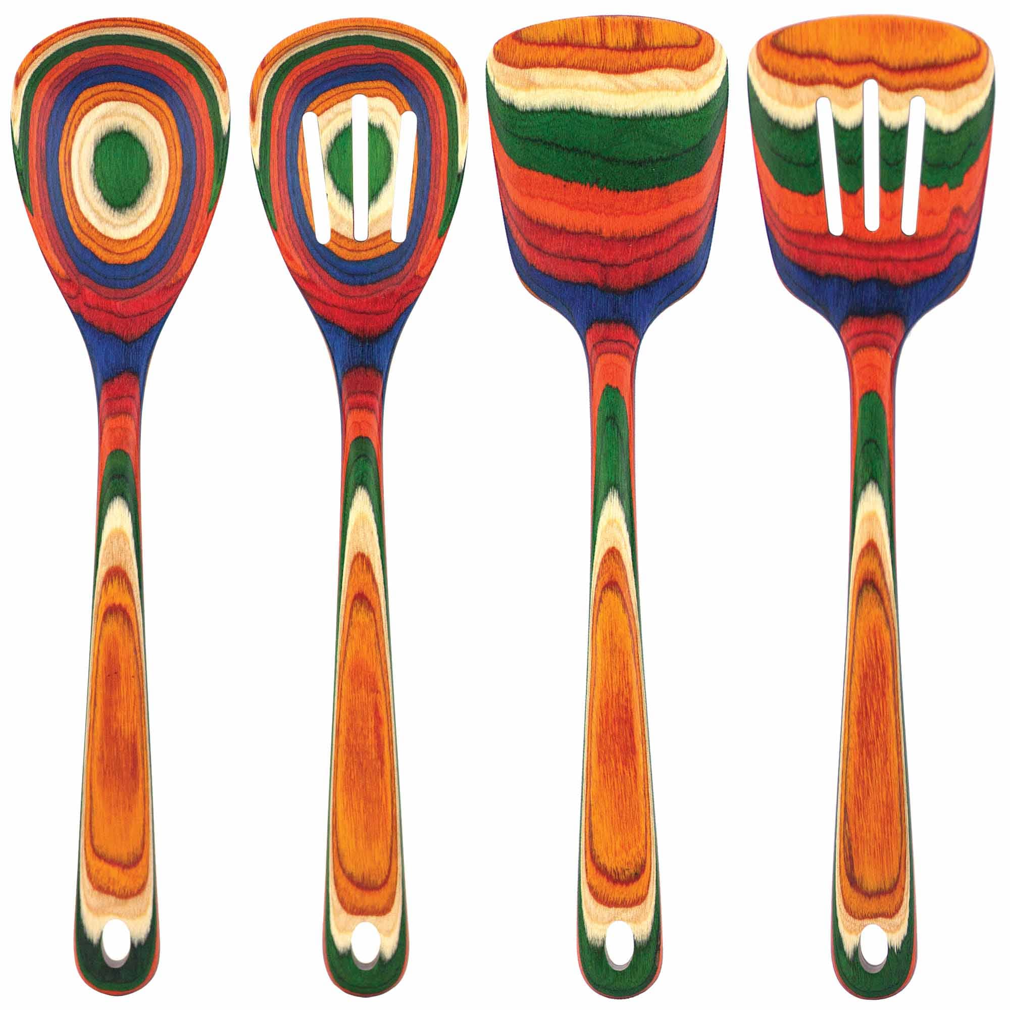 Baltique® Marrakesh Collection 4-Piece Cooking Utensil Set - Wooden Spoons, Spatula & More for Non-Stick Cookware - Perfect for Baking, Frying & Everyday Kitchen Use