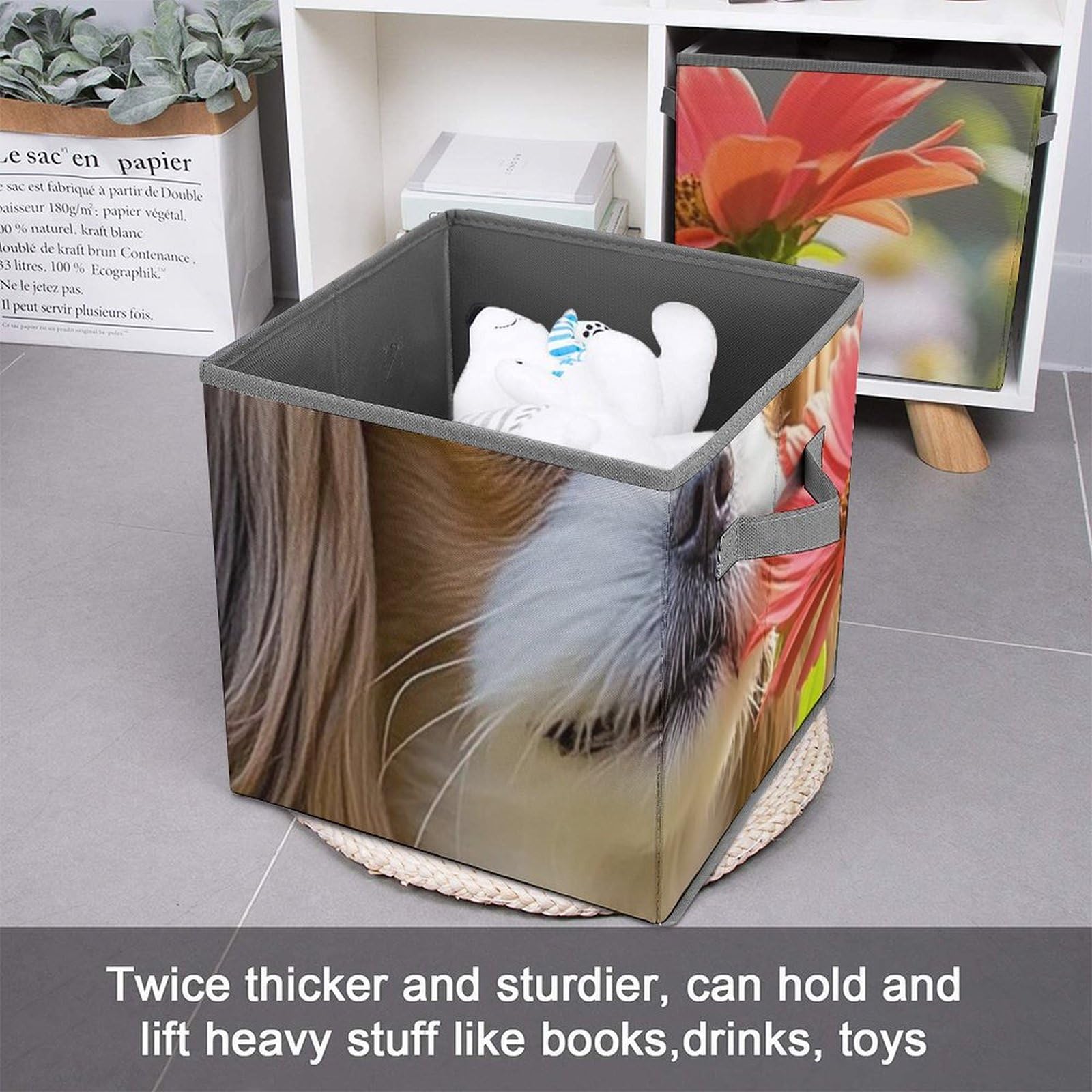 Large Collapsible Storage Bin with Handles - 10.6
