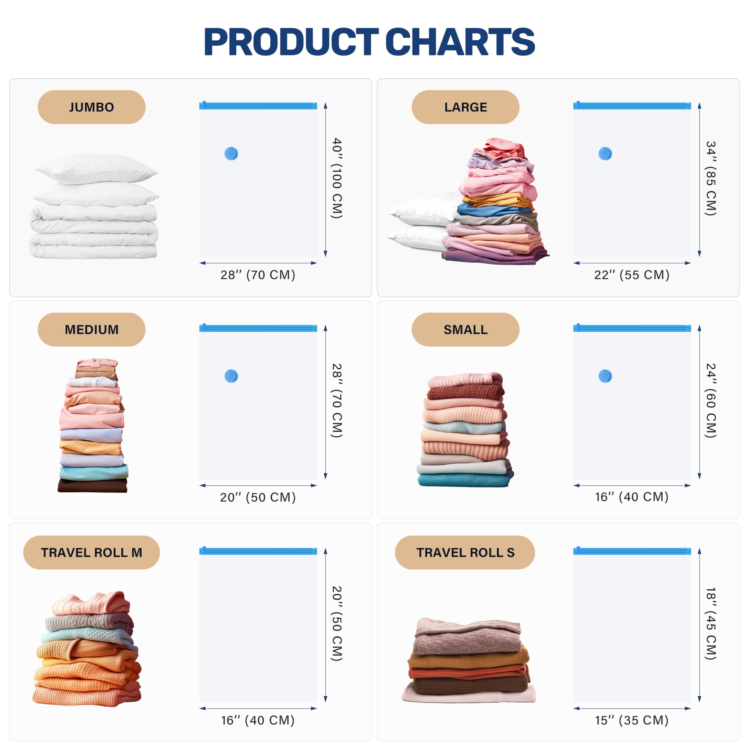 Simple Deluxe 8 Jumbo Vacuum Storage Bags with Hand Pump - Space Saving Solution for Comforters, Blankets, Bedding, Pillows & Clothes | Perfect for Seasonal Storage, Travel & Home Organization