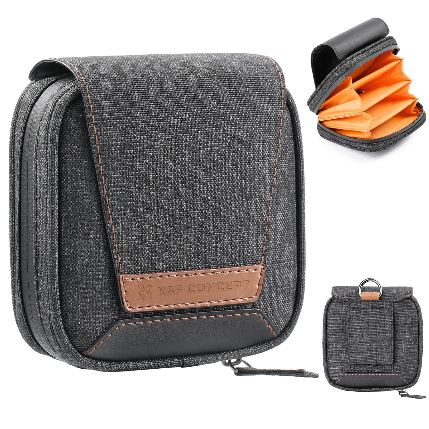 K&F Concept 4-in-1 Waterproof Camera Lens Filter Pouch Case - Holds Up to 95mm ND, UV, CPL & Solar Filters - Compact Storage Wallet for DSLR & Mirrorless Lenses - Perfect for Travel, Hiking & Outdoor Photography