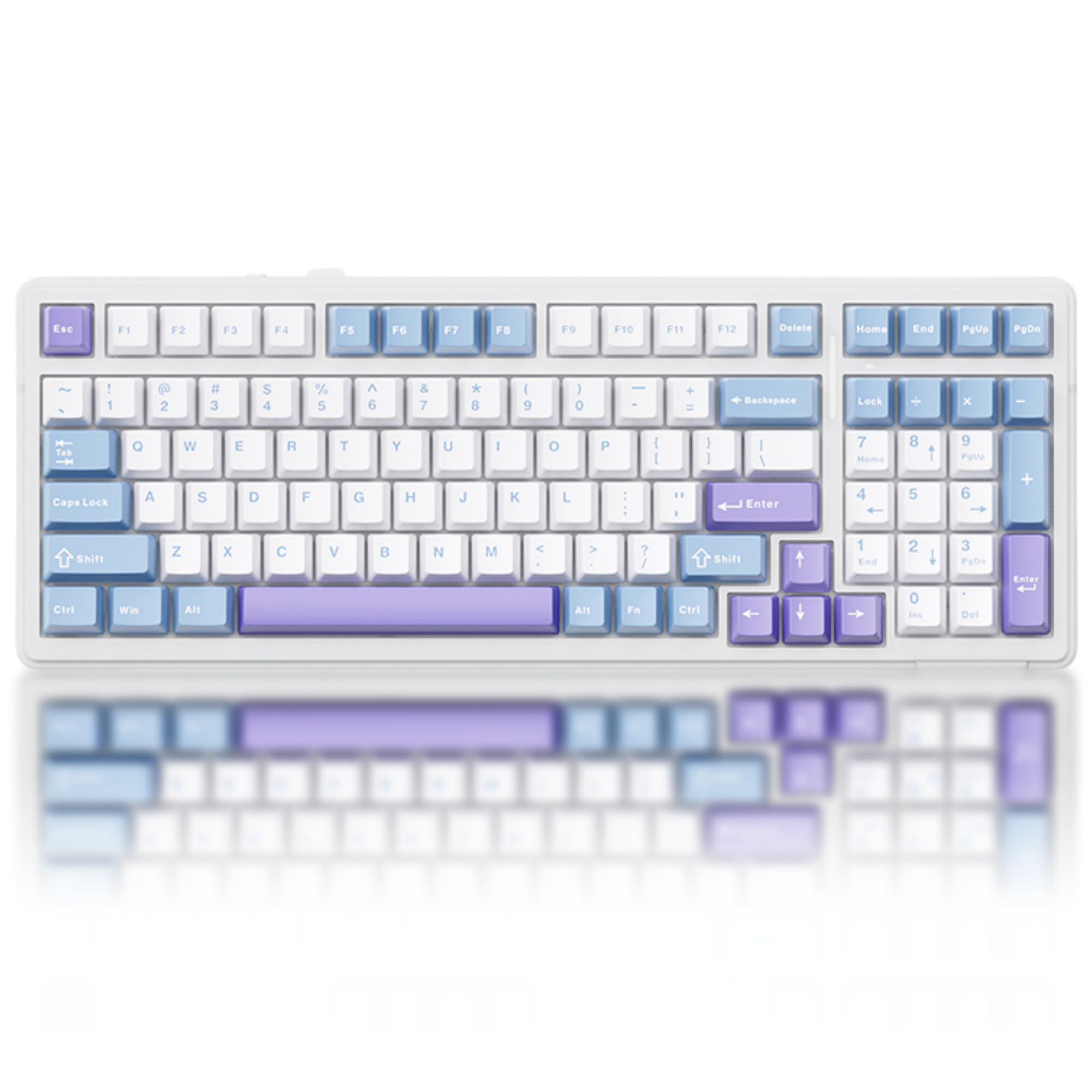Aula F99 Mechanical Gaming Keyboard - 96% Layout, Gasket Mount, Hot-Swappable, RGB Backlit, Linear Switch, PBT Keycaps (Blue) - Perfect for PC, Mac Gaming & Office Work