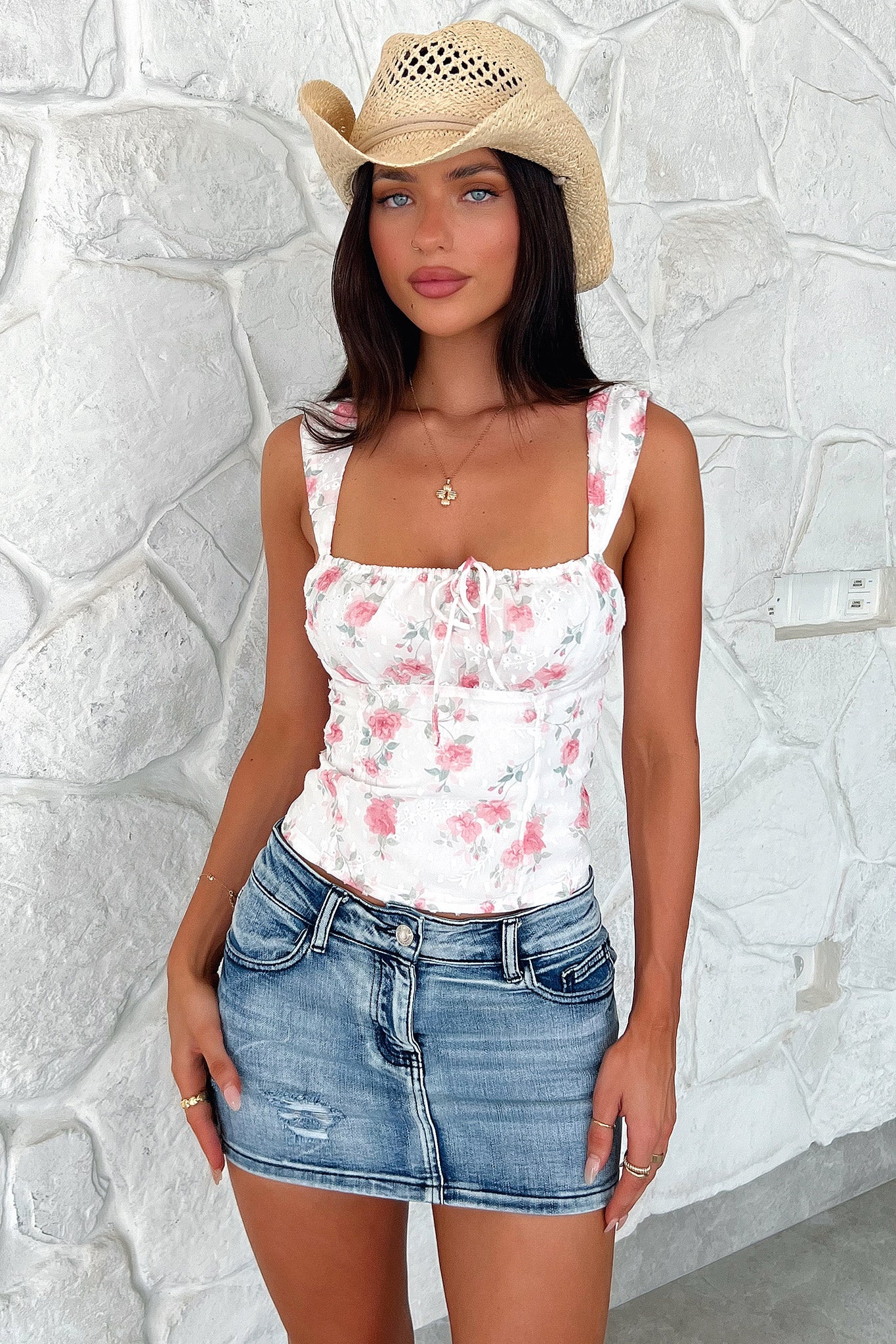 Leia Top - Pink Floral Print Women's Blouse for Casual Wear, Summer Outfits & Date Nights | Lightweight & Comfortable Fashion Top