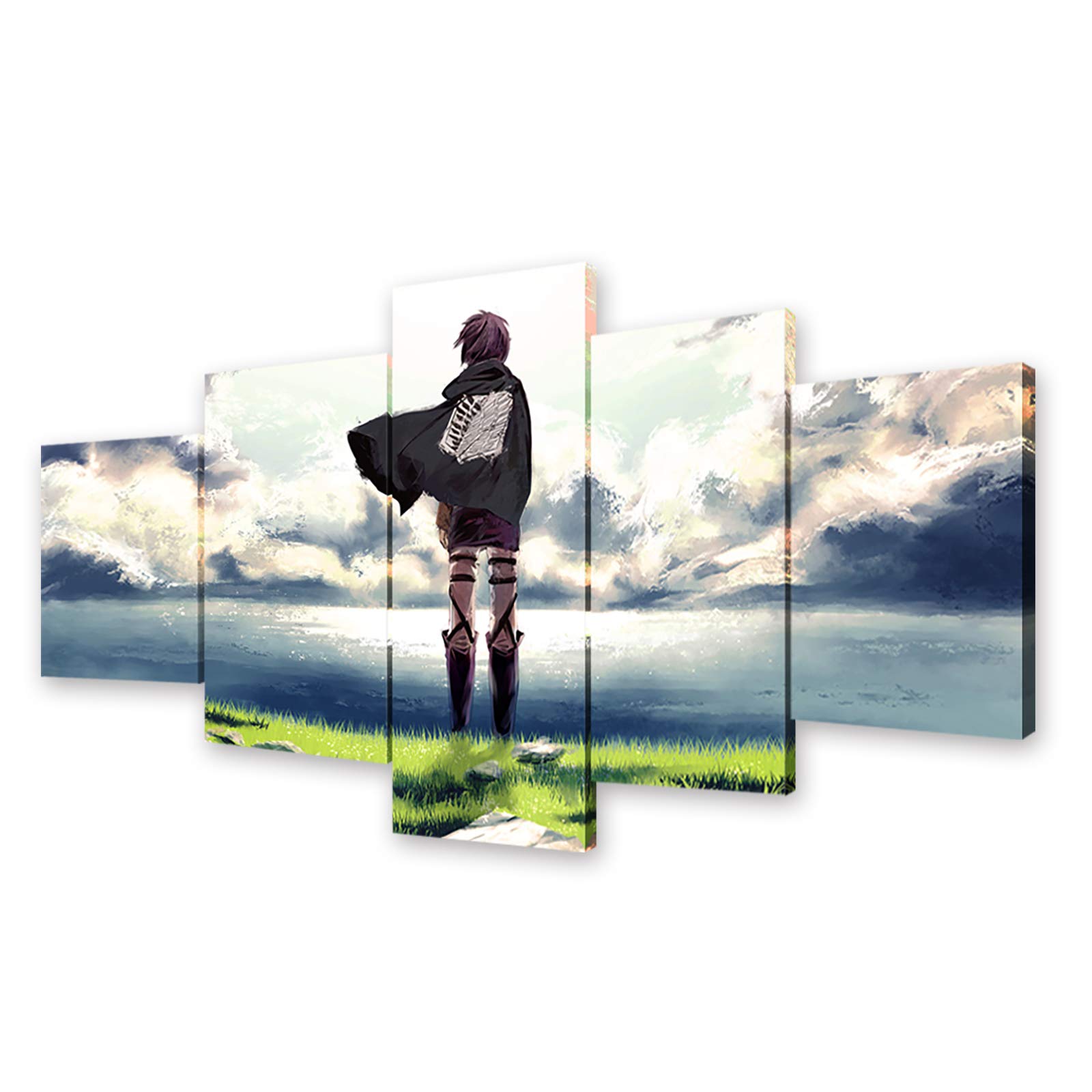 Attack on Titan Eren Yeager Anime Canvas Wall Art Print - Framed Poster for Living Room, Bedroom & Office Decor - Perfect Gift for Anime Fans & Boys