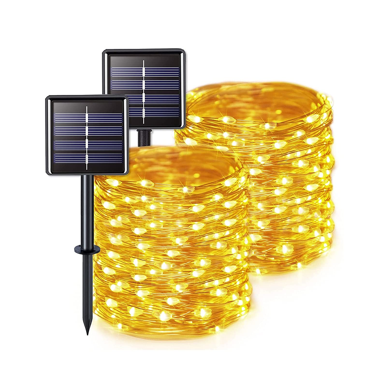 BZGKNUL 200 LED Solar String Lights 65.5Ft Waterproof Outdoor Fairy Lights with 8 Modes - Warm White Copper Wire Decorative Lighting for Garden, Patio, Yard, Wedding, Party & Christmas Decorations