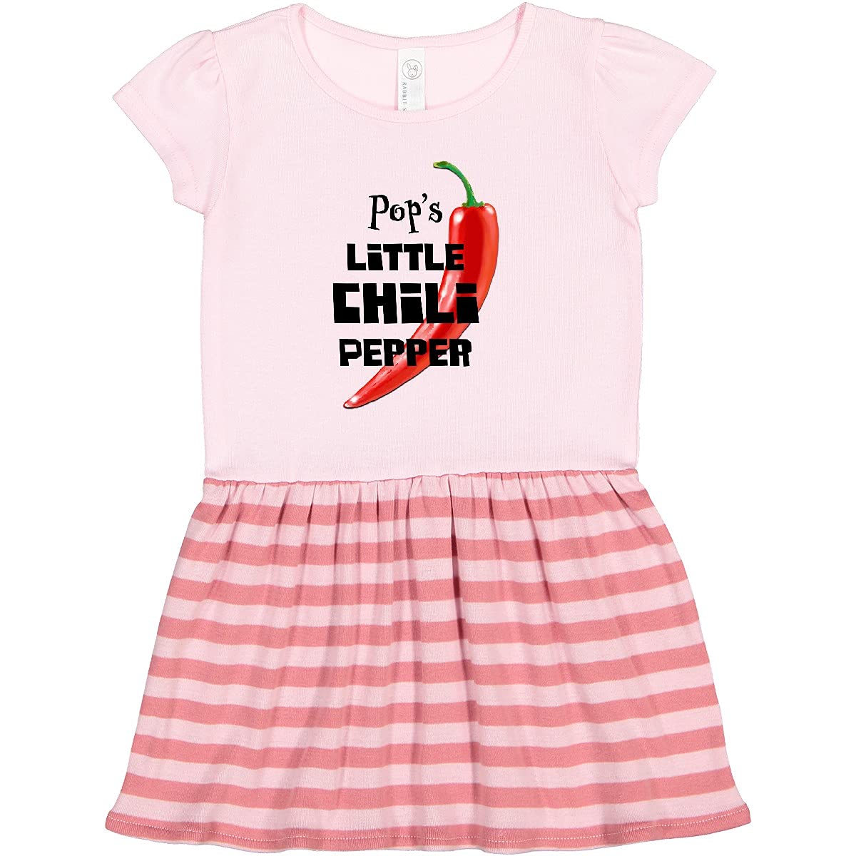 Inktastic Pop's Little Chili Pepper Toddler Dress - Cute Girls' Short Sleeve Casual Outfit for Playdates, Parties & Summer Adventures