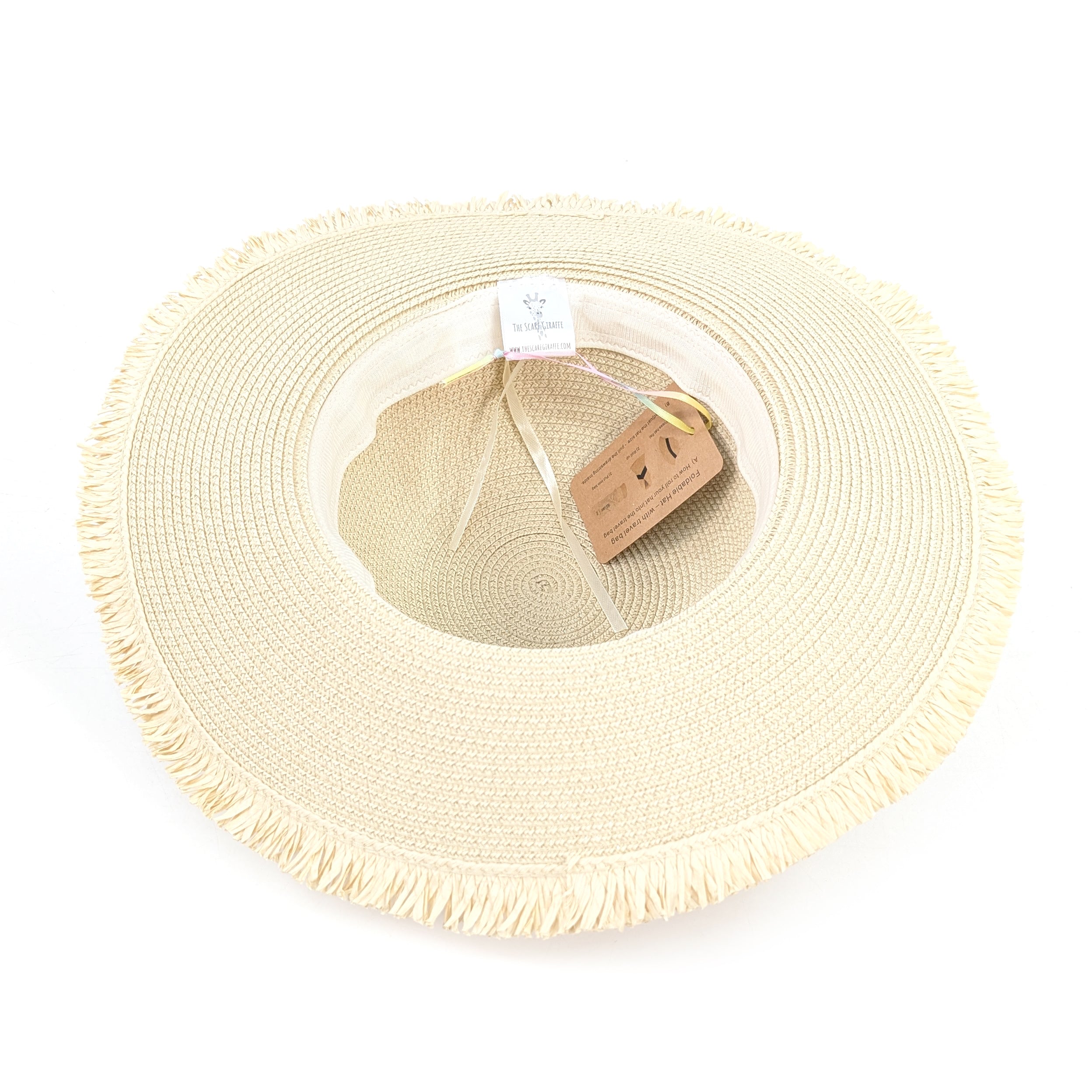 Tree of Life Wide Brim Foldable Sun Hat (57cm) - Natural Straw Beach Hat for Women, UV Protection for Outdoor, Travel, Gardening & Summer Vacations