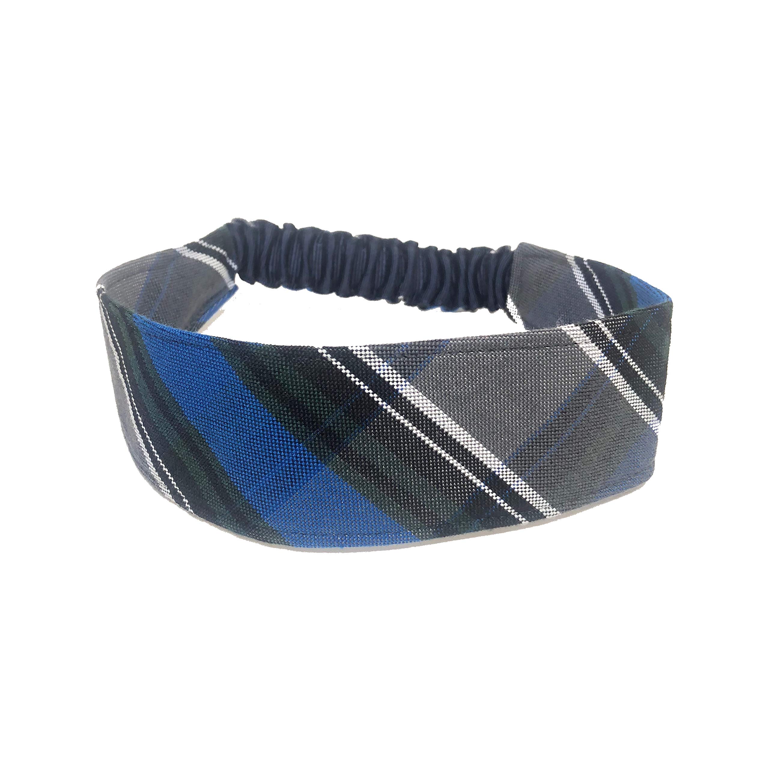 Elastic Soft Headband for School - Comfortable Stretch Hair Band in Plaid Print (Anthony-Plaid 32) | Perfect for Uniforms, Classrooms & Daily Wear