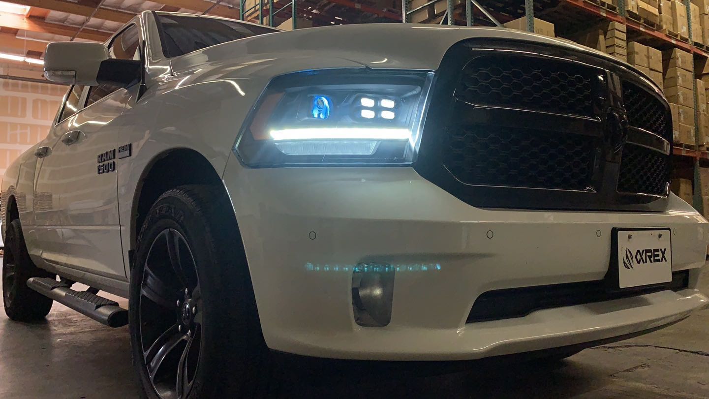 09-18 Ram Truck LUXX Series 5th Gen 2500 LED Projector Headlights - Black Housing for Improved Night Visibility | Perfect for Off-Roading & Night Driving
