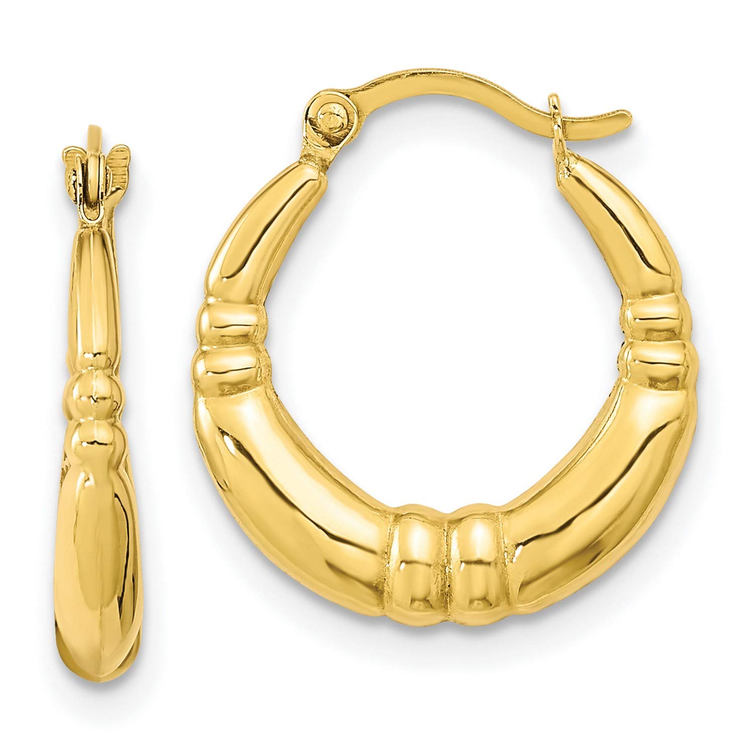 10K Yellow Gold Polished Hoop Earrings 18x16.4mm - Classic Dainty Everyday Jewelry for Women, Perfect for Gifts, Parties & Special Occasions