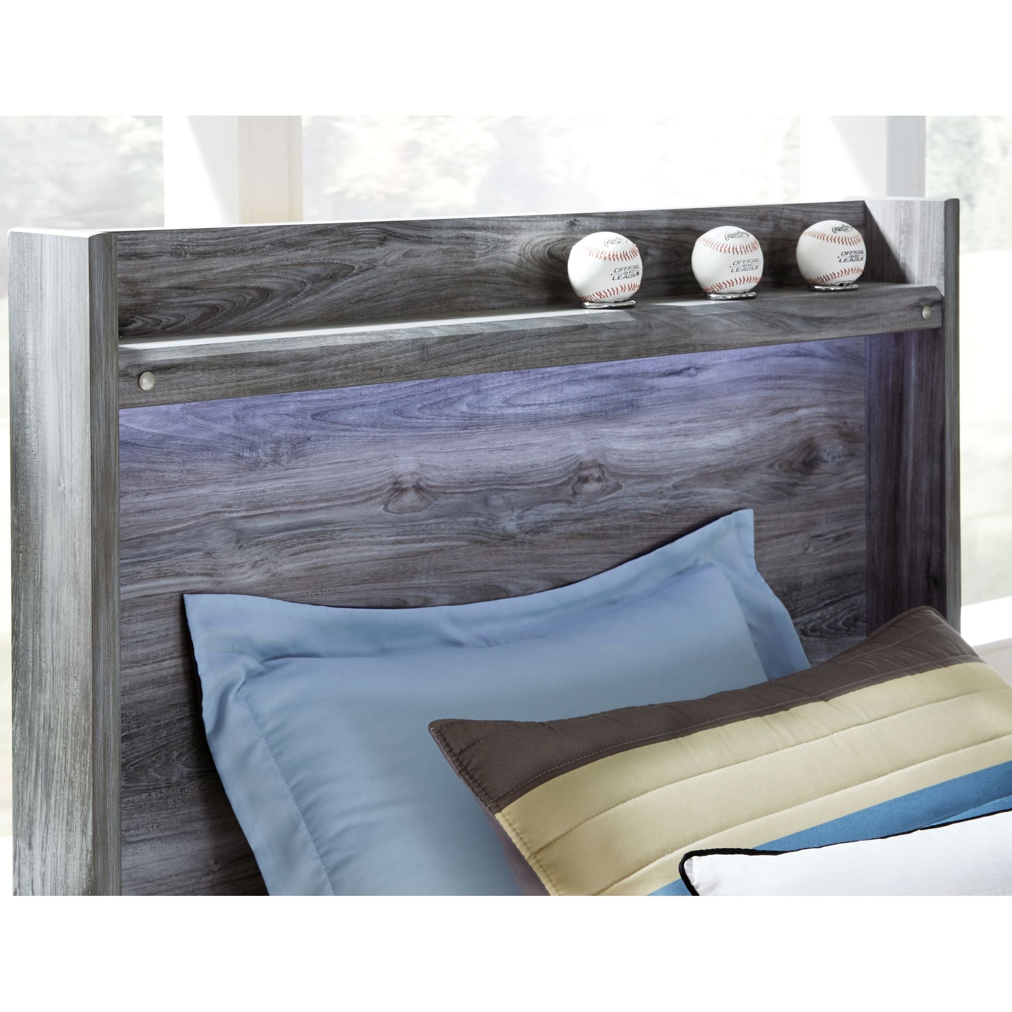 Baystorm Full Panel Headboard - Queen Size Upholstered Bed Headboard in Gray - Perfect for Master Bedroom, Guest Room & Apartment Decor