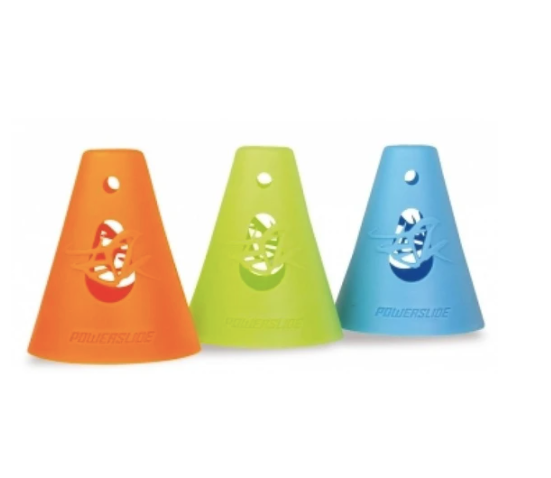 Powerslide Slalom Cones - Professional Training Cones for Skateboarding, Roller Skating & Agility Drills - Perfect for Outdoor Sports & Fitness Training