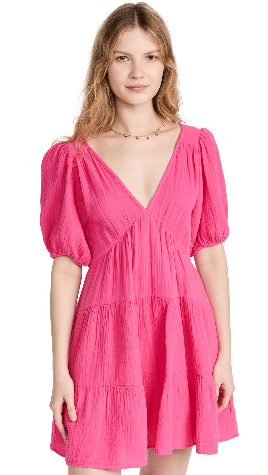 XIRENA Women's Nissa Dress - Flowy Summer Midi Dress with Short Sleeves, Casual Boho Style for Beach, Vacation & Everyday Wear