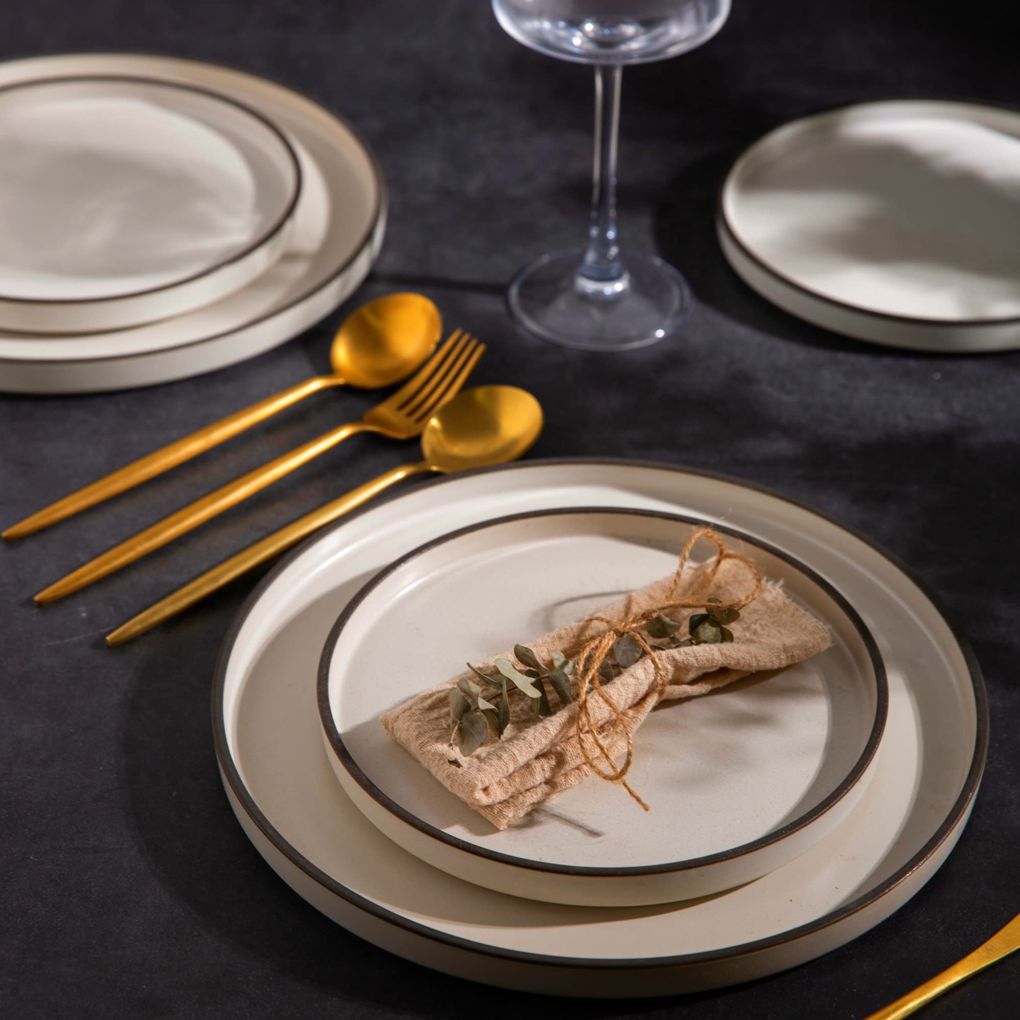 LERATIO 8-Inch Ceramic Salad Plates Set of 6 - Microwave, Dishwasher & Oven Safe - Scratch Resistant Matte White Dinnerware - Perfect for Restaurants, Home Dining & Party Serving