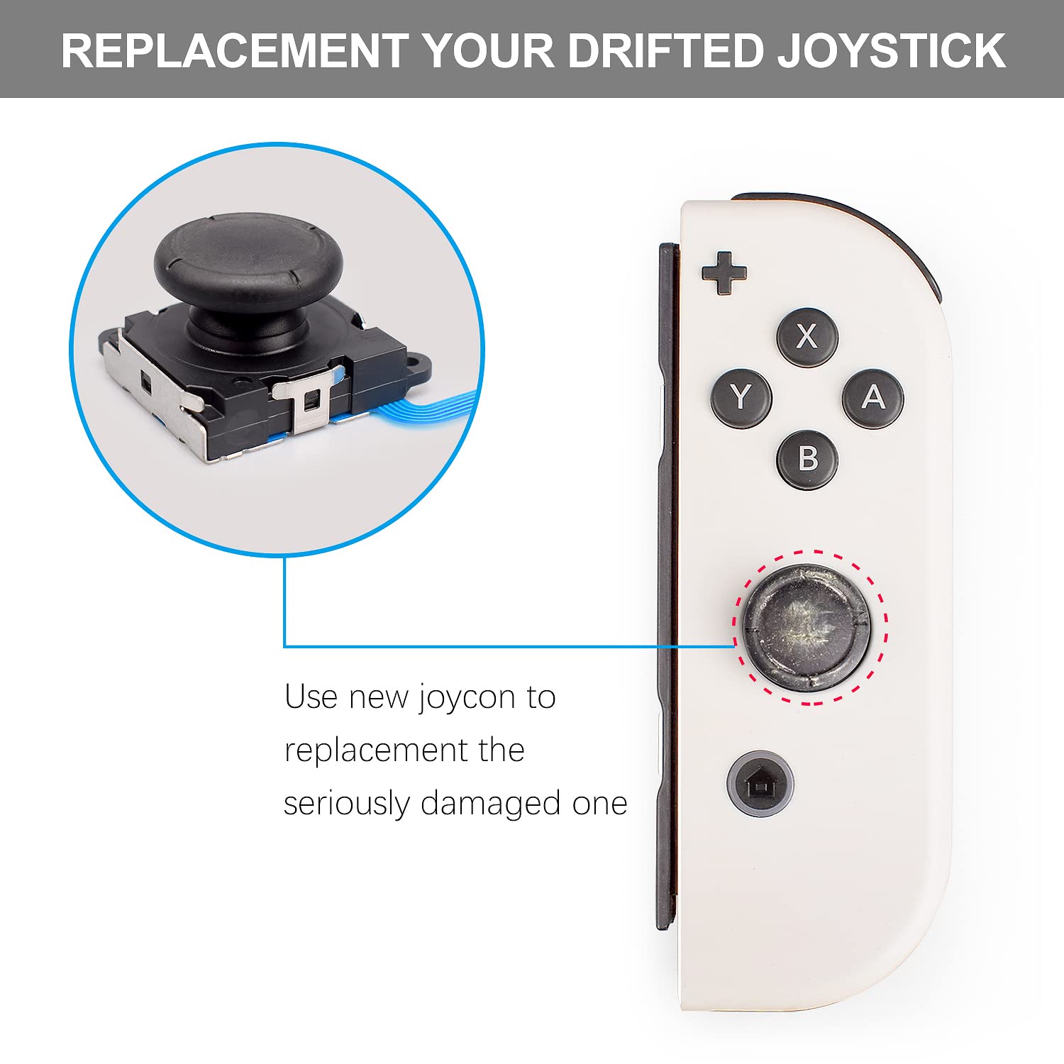Switch Lite & Nintendo Joy-Con Controller Repair Kit - 4-Pack Replacement Joystick Tools for DIY Fixing | Perfect for Gaming Enthusiasts & Home Repairs
