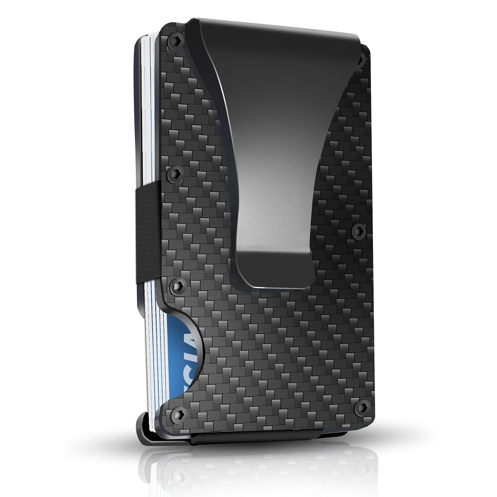 Lororado Carbon Fiber RFID Blocking Slim Wallet for Men - Minimalist Aluminum Money Clip & Credit Card Holder with Screw Version & Gift Box - Perfect for Travel, Business & Everyday Use