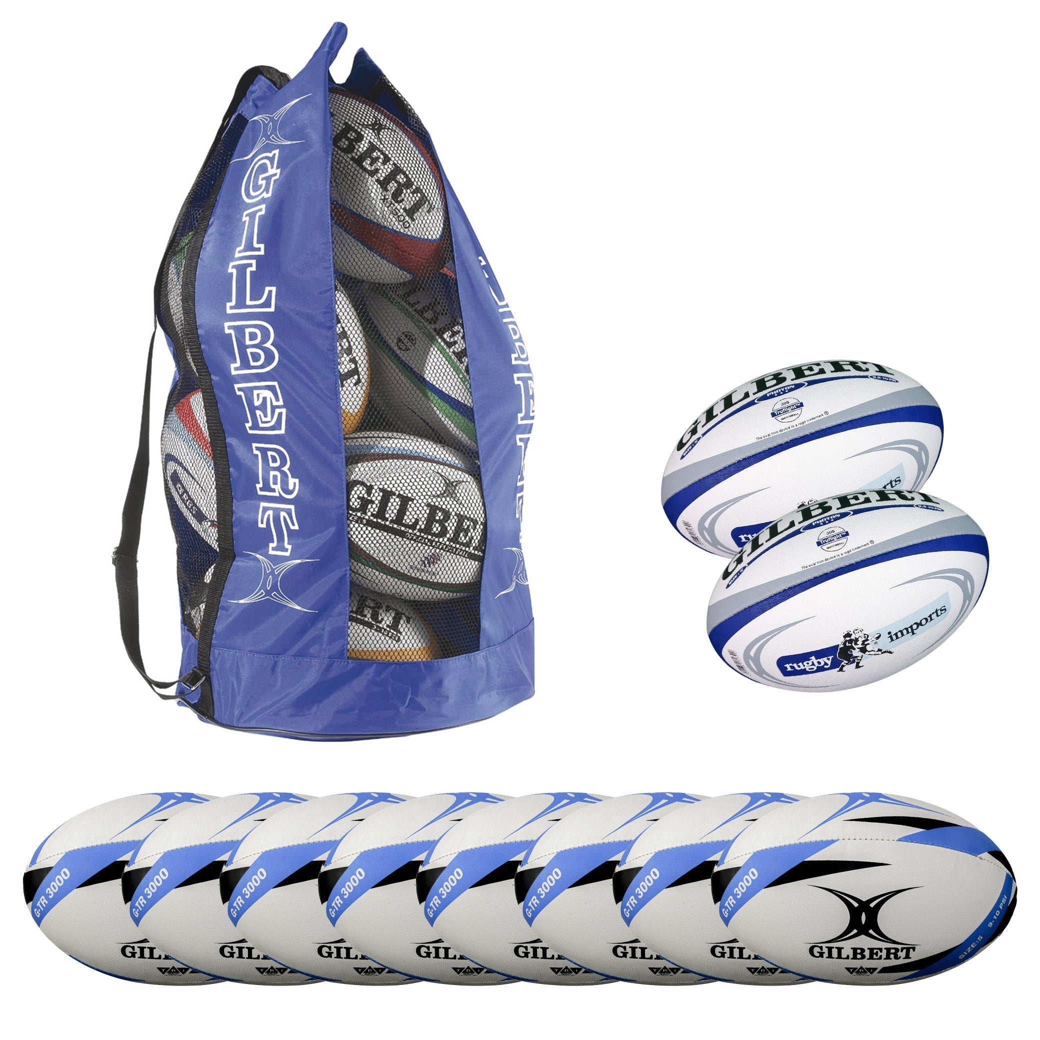 Gilbert Selects Rugby Ball Pack - Official Size & Weight for Training & Matches | Durable Grip for All Weather Conditions | Perfect for Rugby Practice, Games, and Team Sports