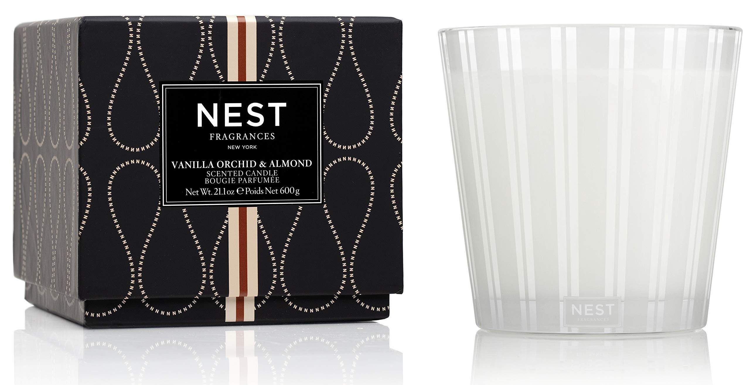 NEST Fragrances Vanilla Orchid & Almond 3-Wick Candle - 21.2 oz Scented Soy Wax Candle for Home, Relaxation & Aromatherapy