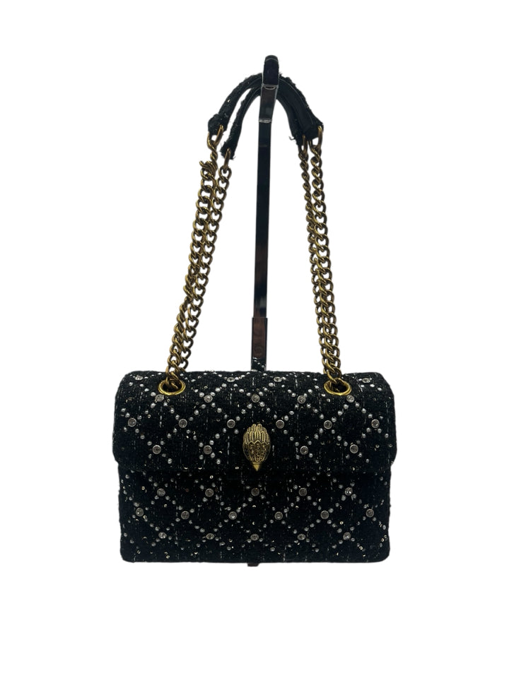 Kurt Geiger Tweed Kensington Embellished Shoulder Bag for Women - Stylish Crossbody Purse with Rhinestone Details | Perfect for Work, Travel & Evening Events