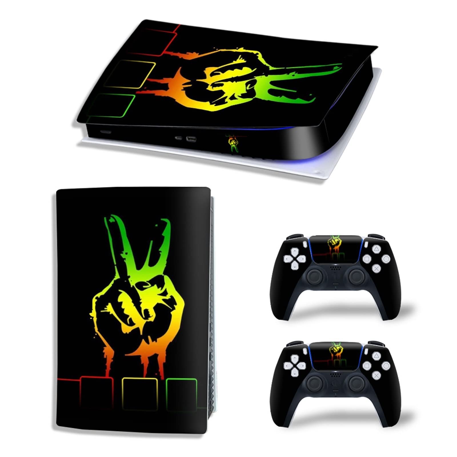 Anime Console Vinyl Skin Decal for PS5 Digital Edition - Scratch-Resistant, Bubble-Free Protection Cover for 2 Controllers - Perfect for Gaming Setups & Themed Rooms