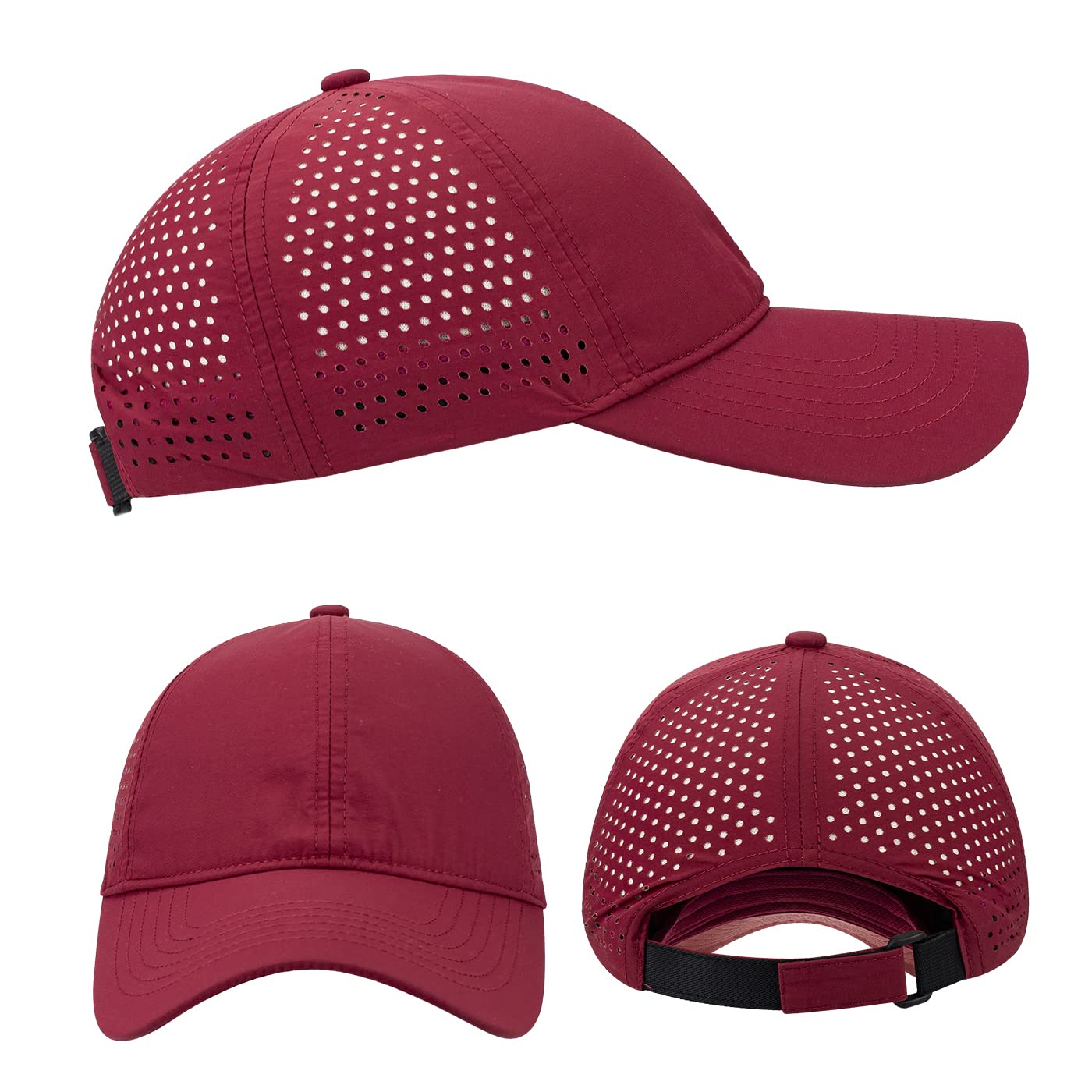 **Gisdanchz Quick Dry Mesh Baseball Cap for Men & Women - Golf, Hiking, Fishing, Cycling, Running & Workout - Breathable Outdoor Sport Hat in Burgundy**    **Perfect for Golf Courses, Hiking Trails, Fishing Trips, Cycling Adventures & Gym Workouts**