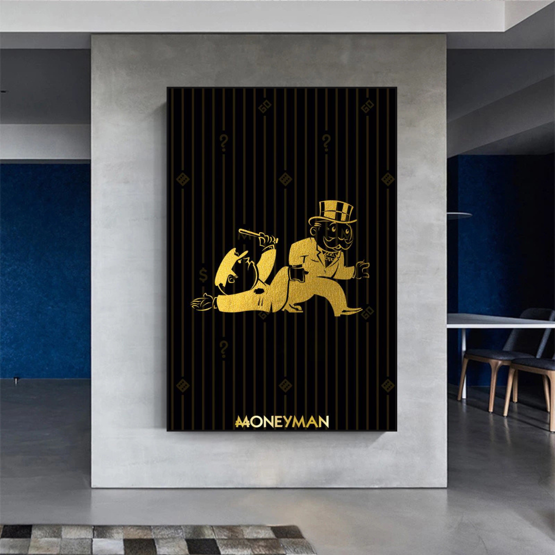 Alec Monopoly Gold Money Man Millionaire Canvas Print - Luxury Wall Art for Home & Office Decor