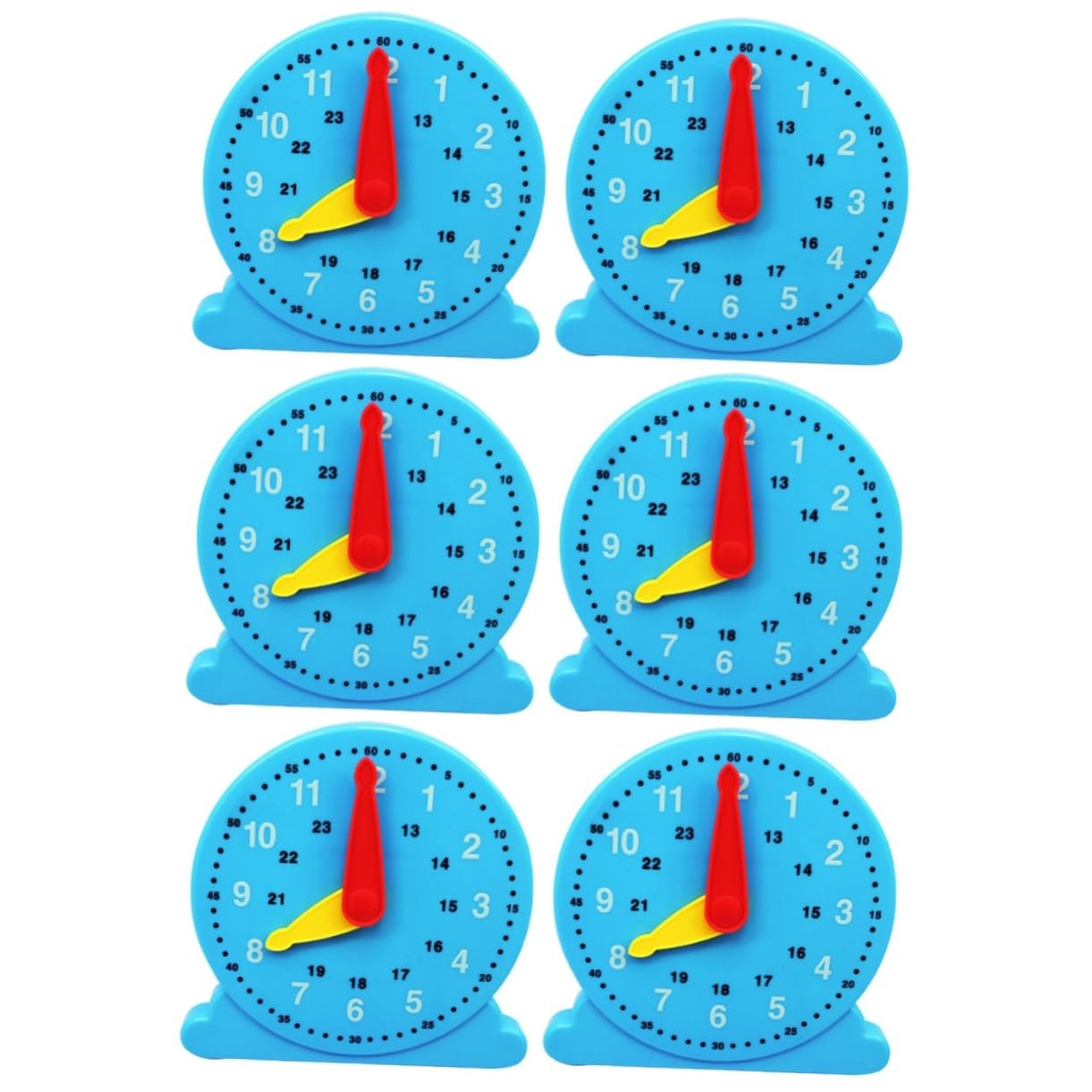 FAVOMOTO 6-Piece Educational Clock Puzzle Set - Time Learning Cognitive Toys for Kids, Students & Classroom - Fun Math Teaching Aid for Preschool & Elementary School