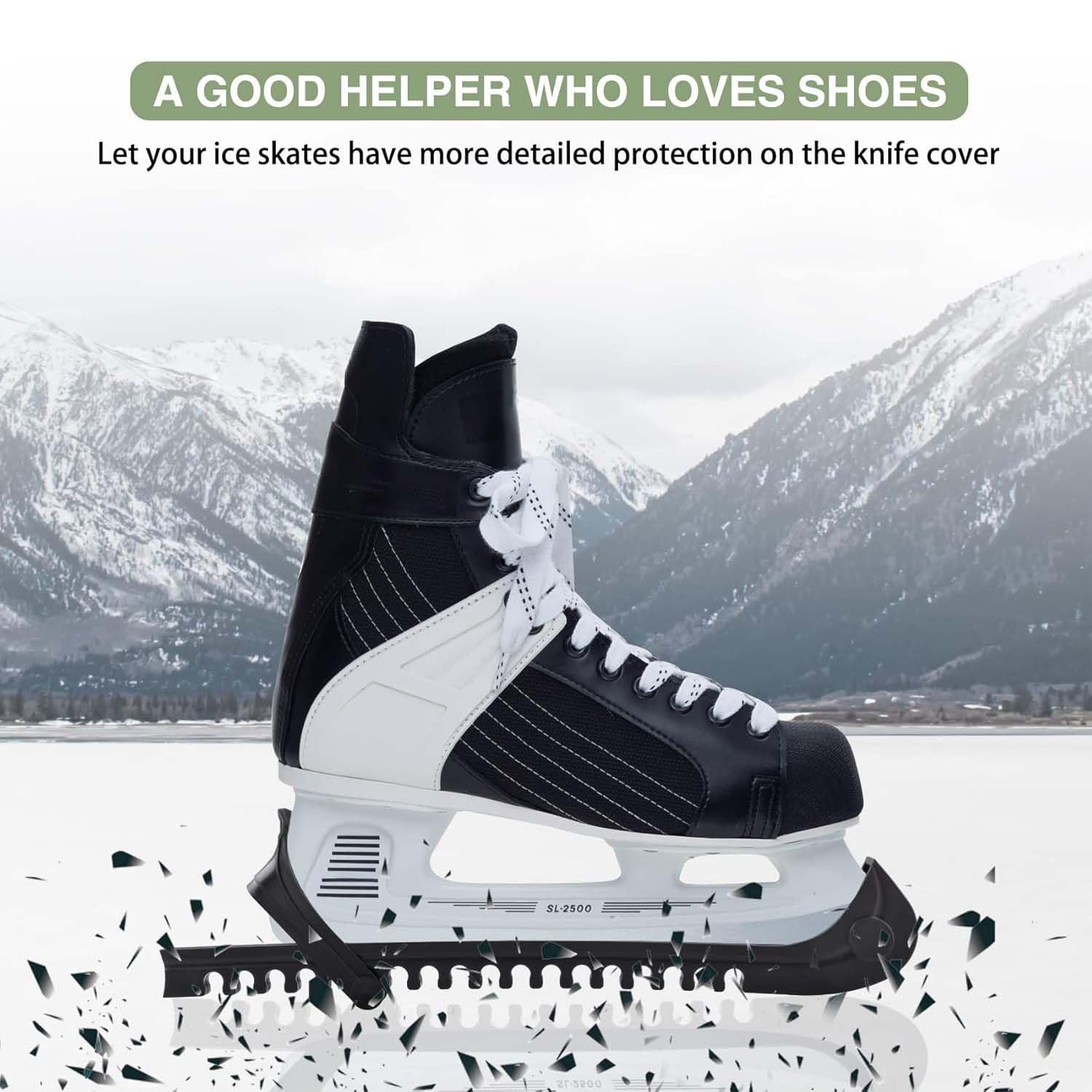 **Ice Skate Guards - Adjustable Skate Blade Protectors for Hockey & Figure Skating (1 Pair) - Prevent Rust & Damage On & Off the Ice**    *Use Case: Perfect for protecting your ice skate blades during storage, walking to the rink, or while traveling.*