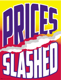 Vinyl Window Sign - 'Prices Slashed' Sale Promotion Decal for Retail Stores & Businesses | Perfect for Clearance Sales, Grand Openings & Seasonal Discounts