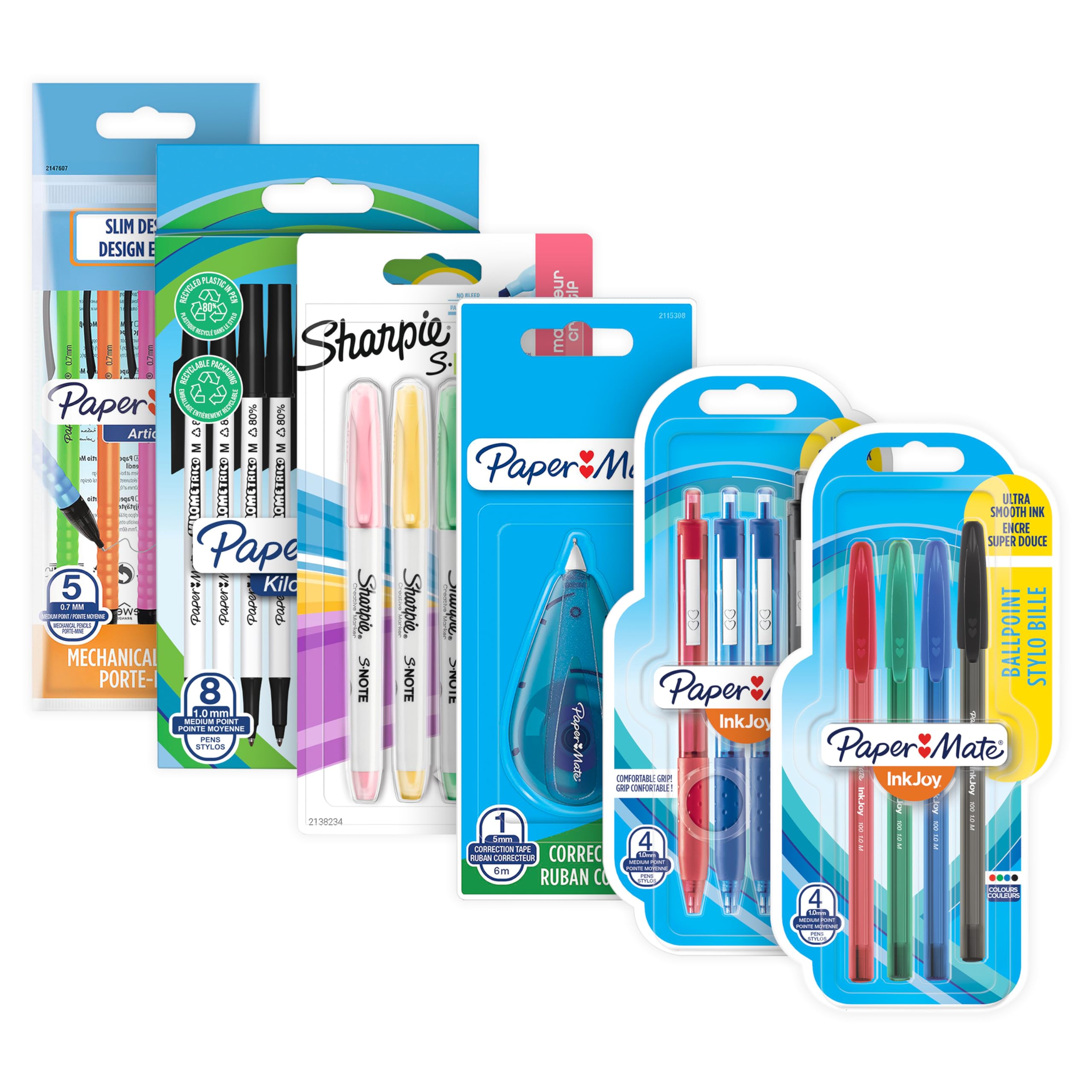 Sharpie & Paper Mate Pen Set - 26ct Ballpoint Pens, Highlighters & Pencils for School, Office