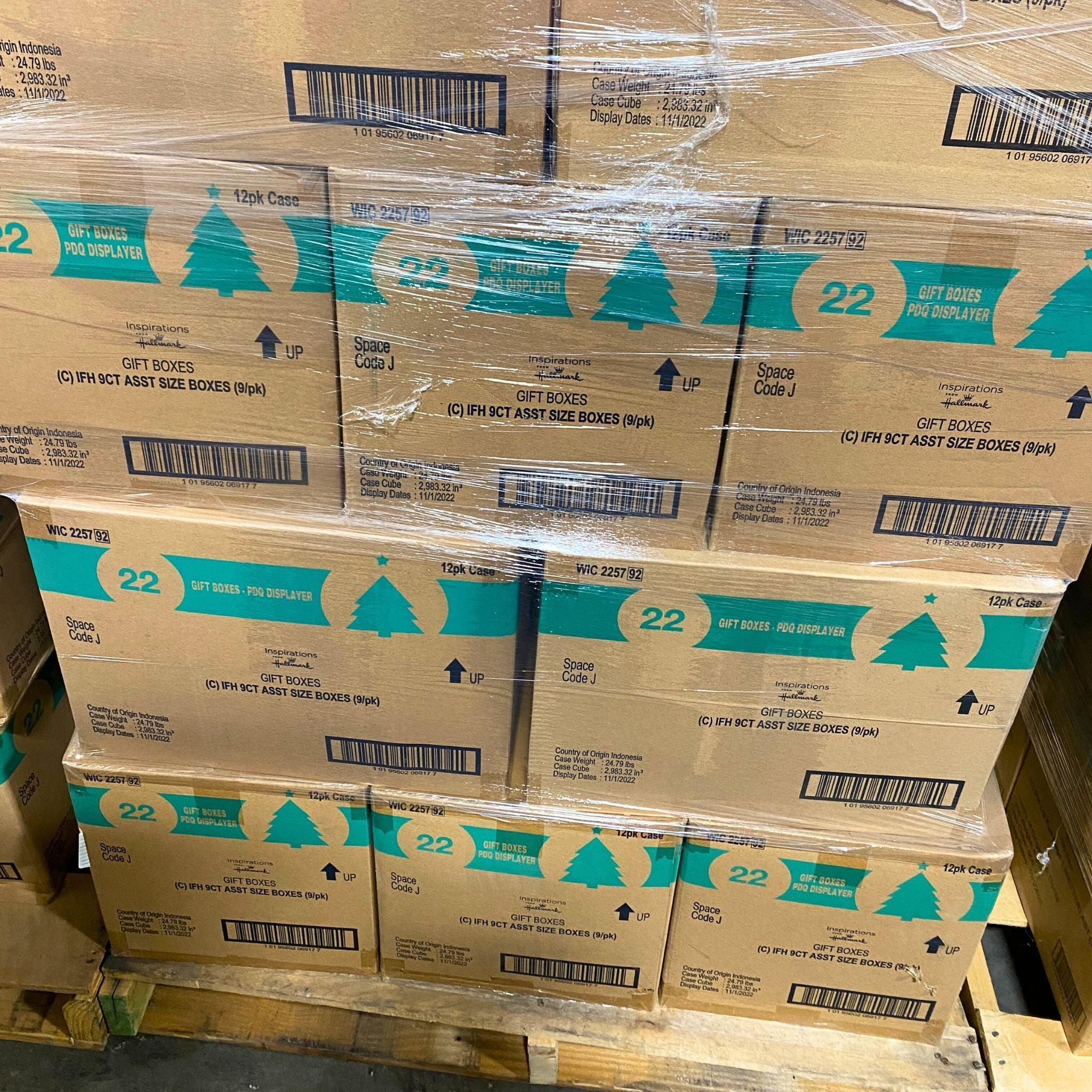 Hallmark 9ct Gold Gift Boxes Set - 336 Pcs Bulk Wholesale Pallet for Wedding, Birthday & Holiday Gift Wrapping - Premium Jewelry Packaging Boxes for Retail Stores & Small Businesses