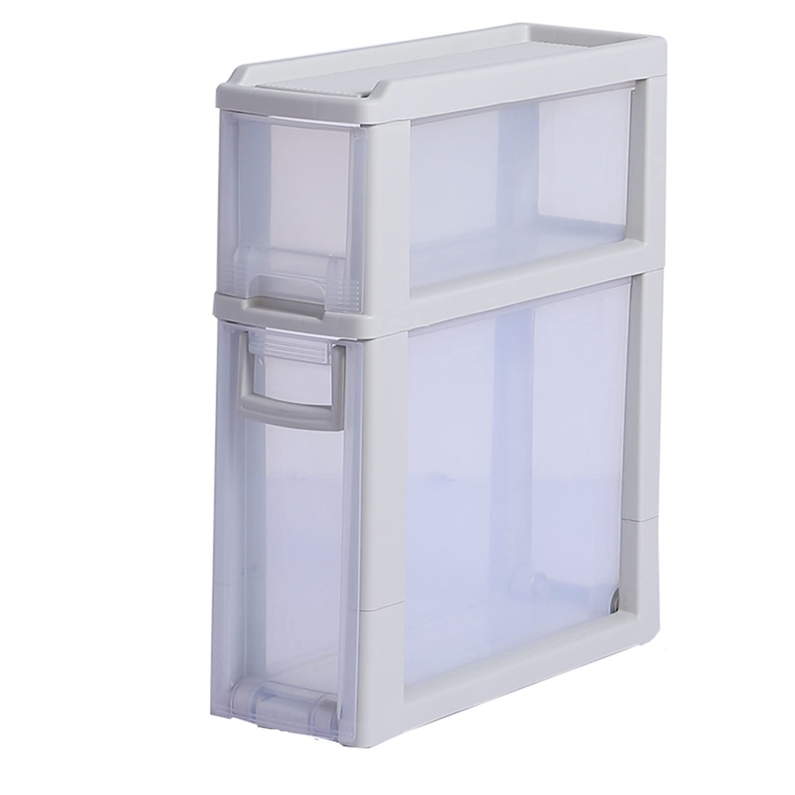 3-Tier Slim Rolling Storage Cart with Wheels - Mobile Kitchen, Bathroom & Laundry Organizer - Space-Saving Slide-Out Rack for Narrow Spaces (2-Layer) - Perfect for Small Apartments, Dorm Rooms & Closet Storage
