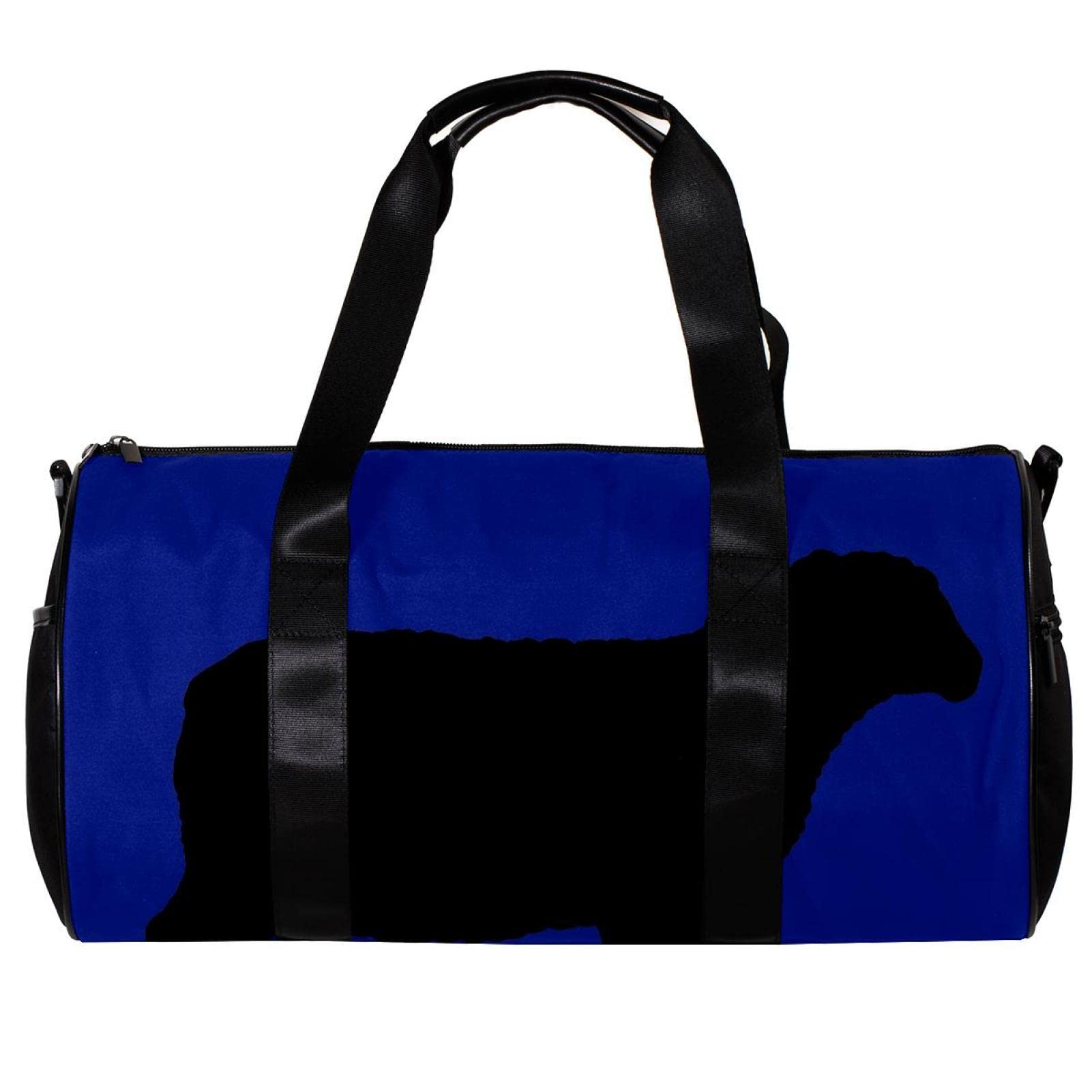 Premium Gym Duffle Bag for Men & Women - Waterproof Travel Overnight Weekender Carry On Bag with Multiple Pockets - Perfect for Workout, Gym, Travel & Weekend Getaways (Navy Blue Sheep Design)