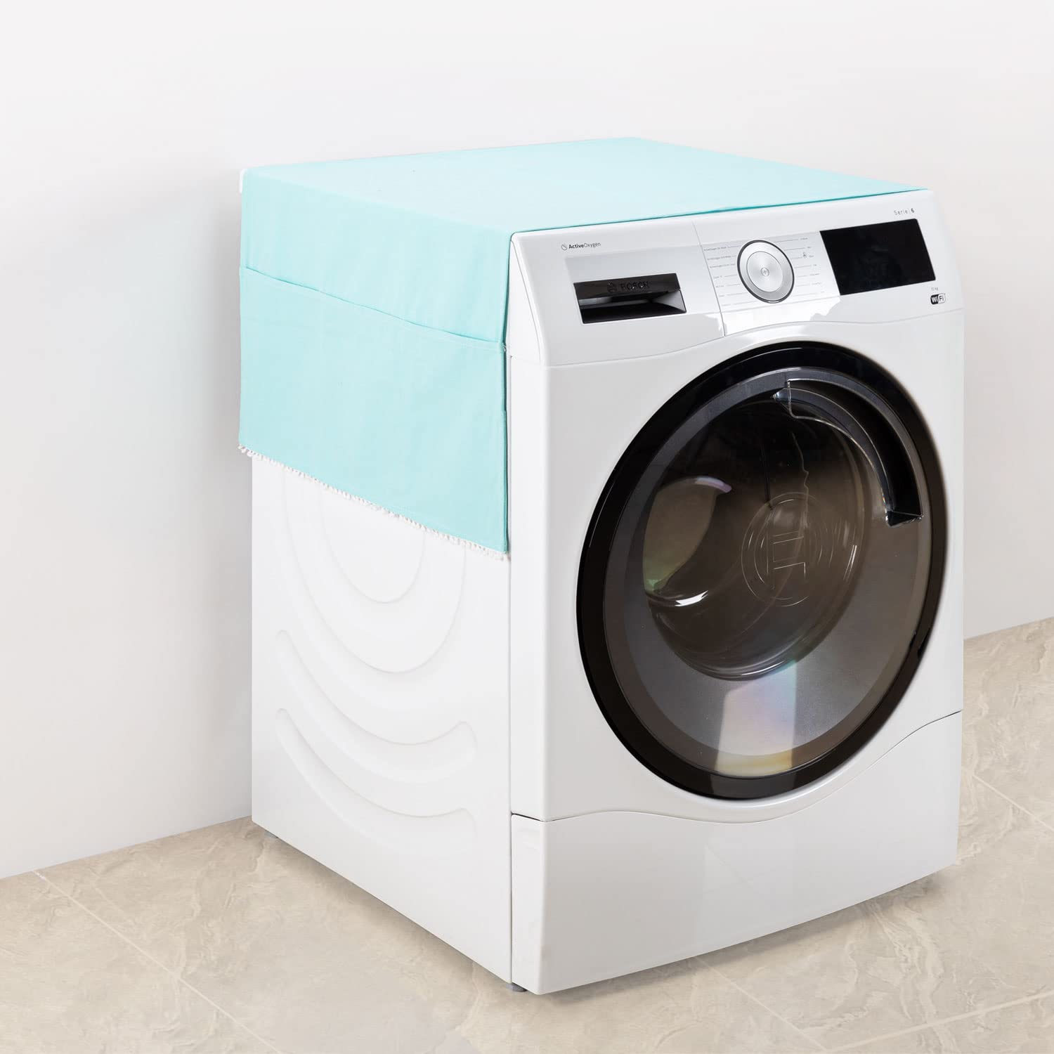 SWISSELITE Washer and Dryer Top Cover - Waterproof Washing Machine Dust Protector with 12 Side Storage Pockets - Universal Fit for Laundry Room & Kitchen Appliances - Perfect for Home Organization and Dust Protection