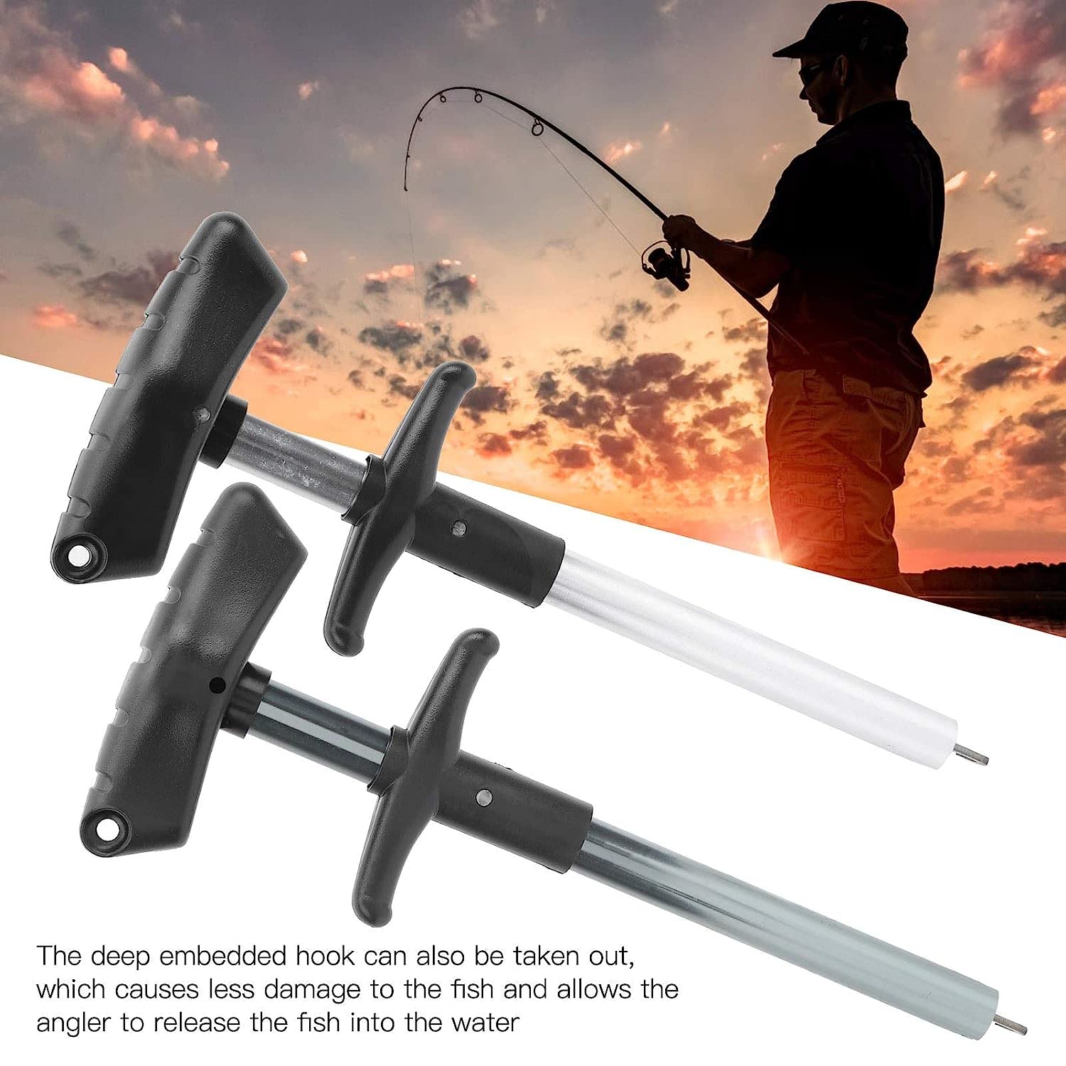 2-Pack Fishing Hook Remover Tool Set - Durable Stainless Steel Hook Extractor for Anglers, Boat Fishing & Outdoor Enthusiasts - Perfect for Catch & Release, Saltwater & Freshwater Fishing