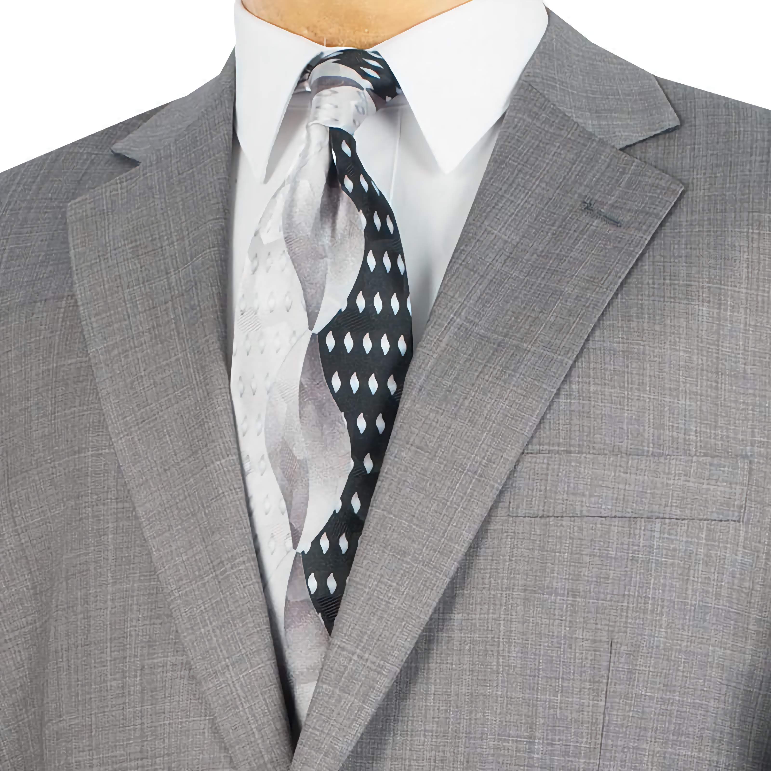 Men's Regular Fit 2-Piece Suit Set with 2-Button Textured Weave in Gray - Perfect for Business Meetings & Formal Occasions