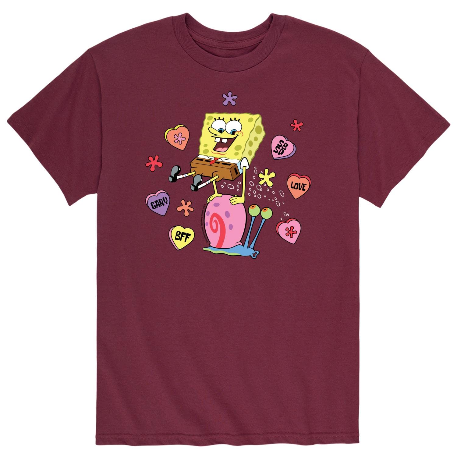 Spongebob Squarepants Valentine's Day Graphic T-Shirt for Men - Soft Short Sleeve Casual Tee - Perfect for Valentine Gifts, Date Nights & Cartoon Lovers
