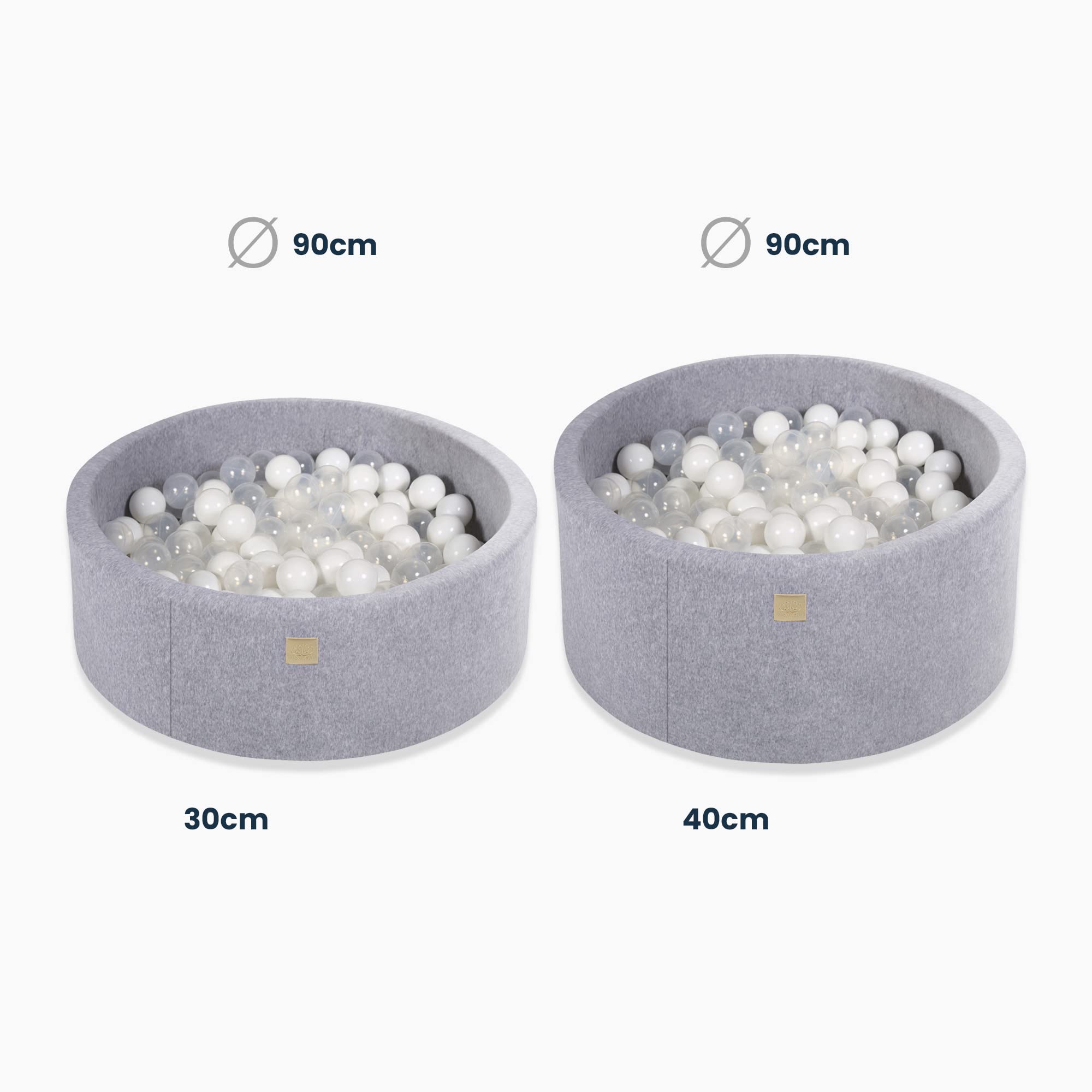 Soft Velvet Round Foam Bath Ball for Babies & Toddlers - 90 x 30 cm - Essential for Playrooms & Running Rooms - Foam Balls Not Included - Beige - Perfect for Sensory Play & Safe Bath Time Fun